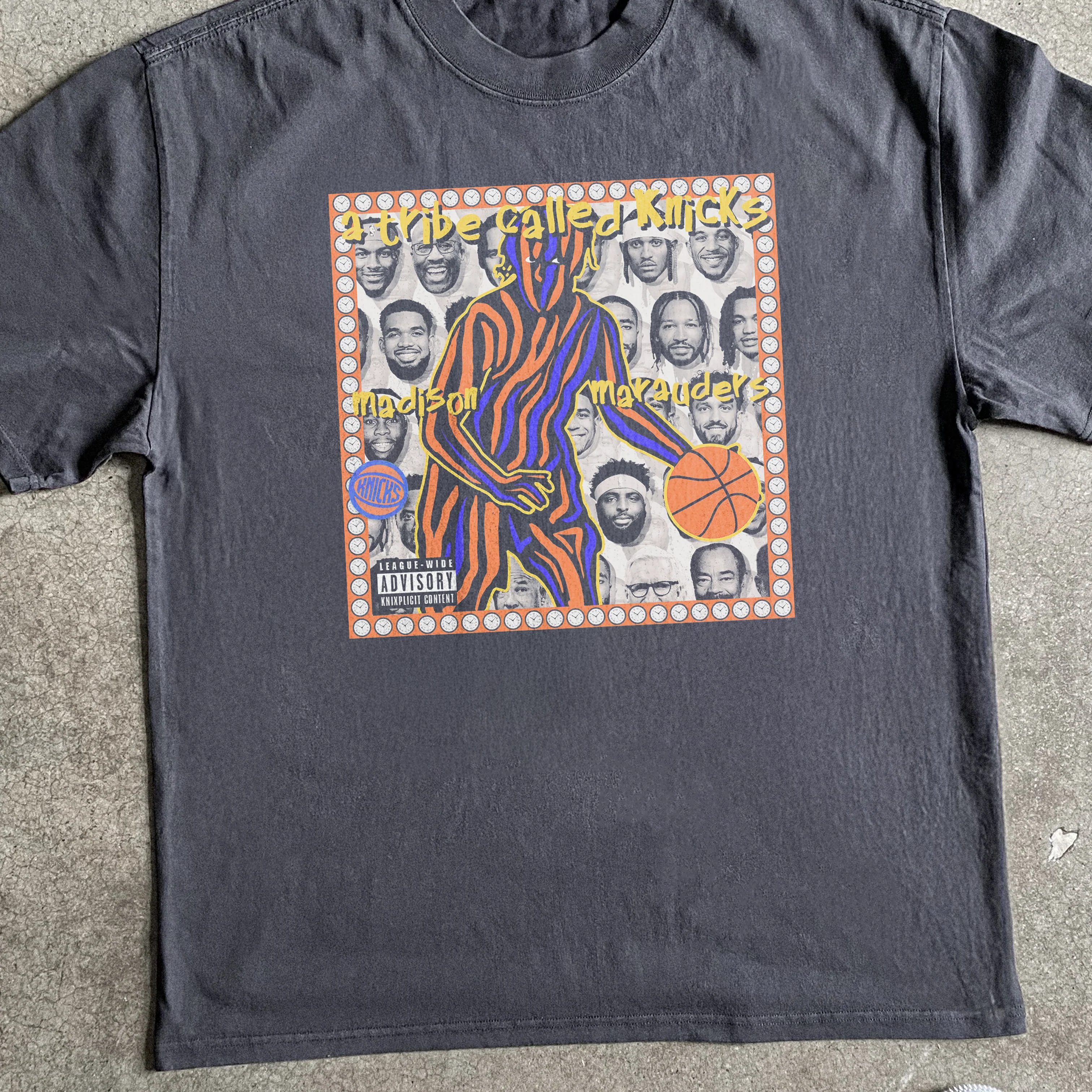 A Tribe Called Knicks Heavyweight Black T-Shirt - Image 2