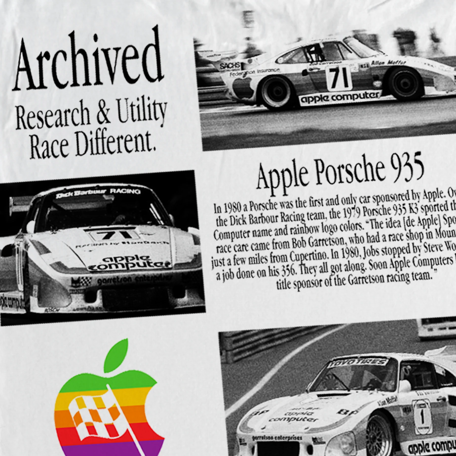 Apple X Porsche 935 Heavyweight White T-Shirt - Image 3