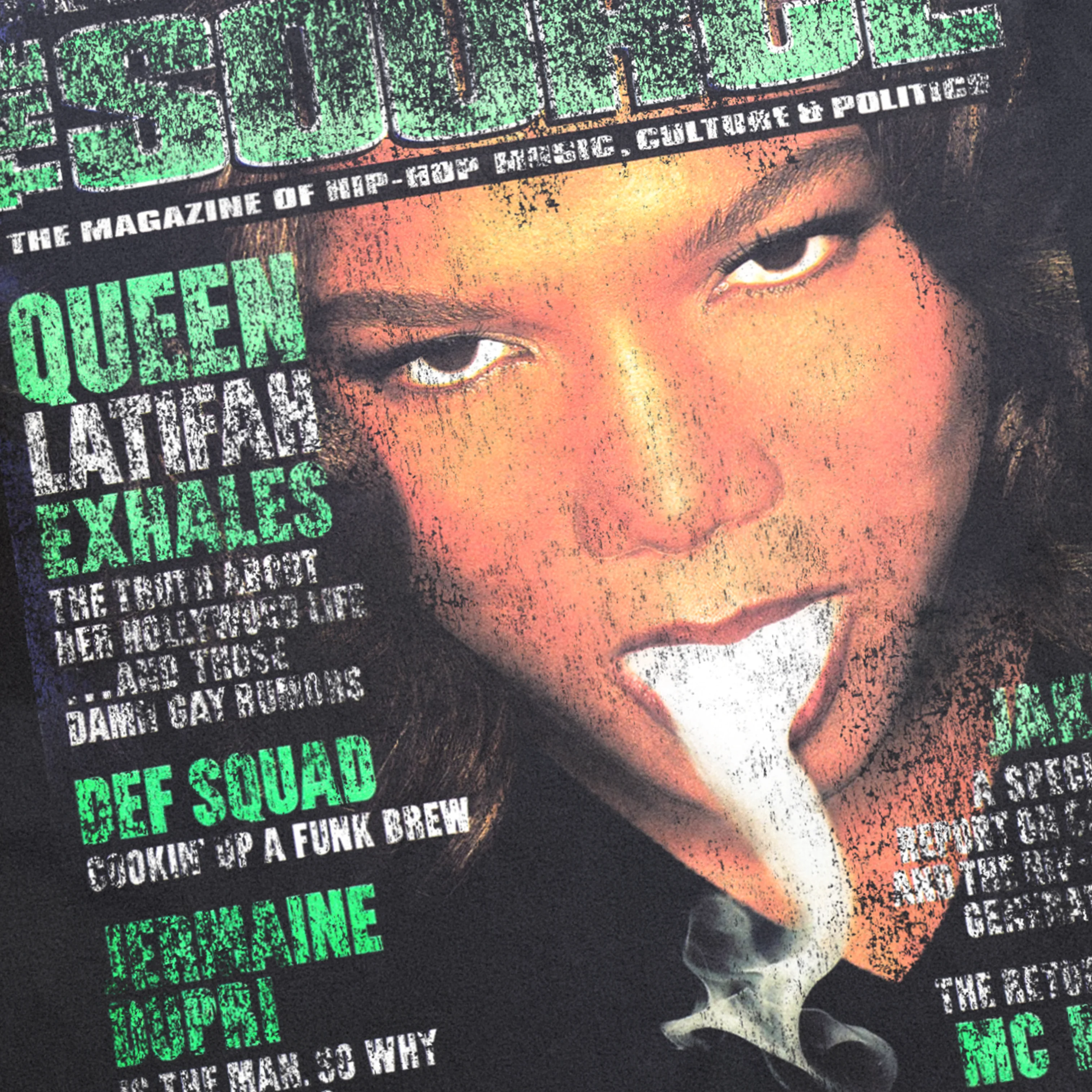 Aug Source 1998 'Queen Latifah' Heavyweight Black T-Shirt - Image 2