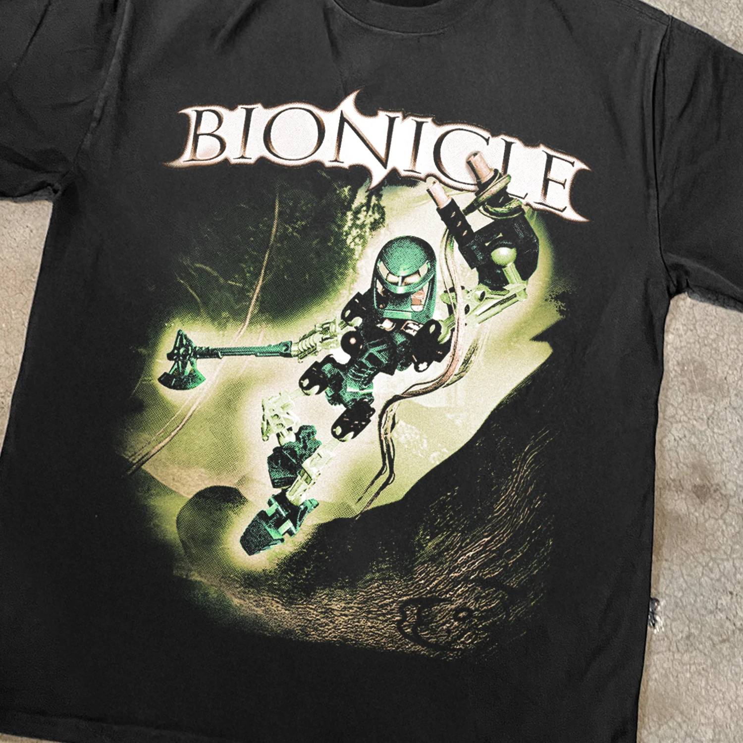 Bionicle 'Jungle' Lewa Heavyweight Washed Black T-Shirt - Image 2