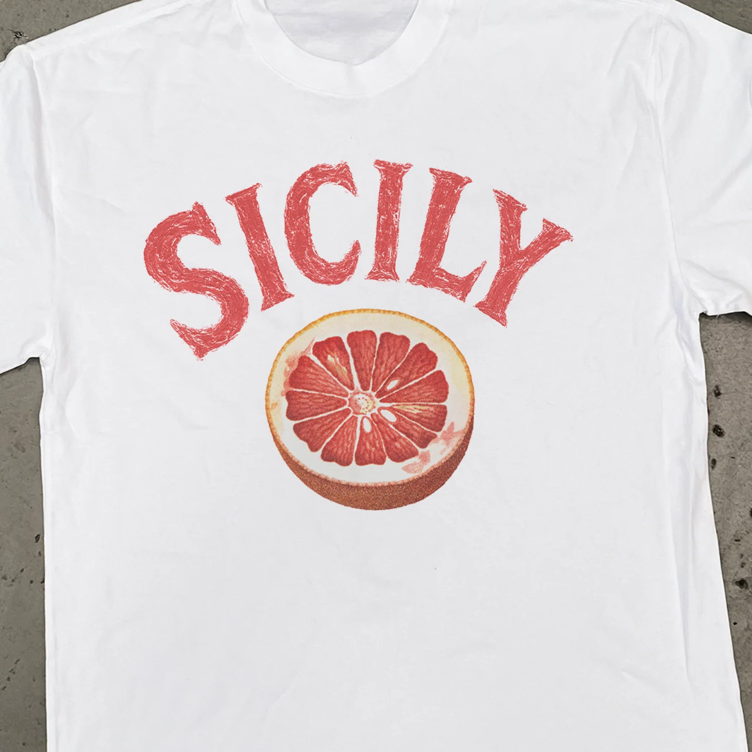 Blood Orange 'Sicily' Baggy Faded White Tee - Image 2