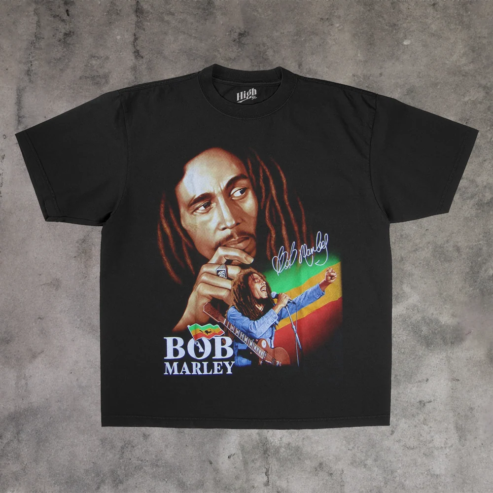 Bob Marley Heavy Weight Black T-Shirt - Image 2