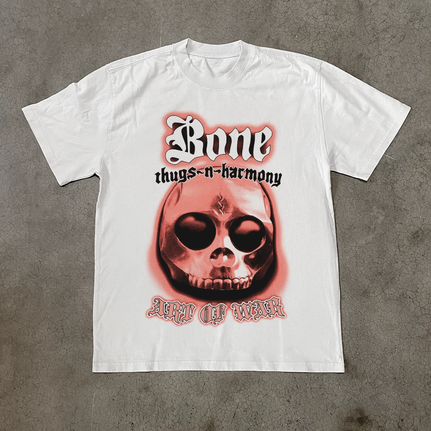 Bone-Thugs-N-Harmony 'Art of War' 1999 Heavy Faded White Tee - Image 2