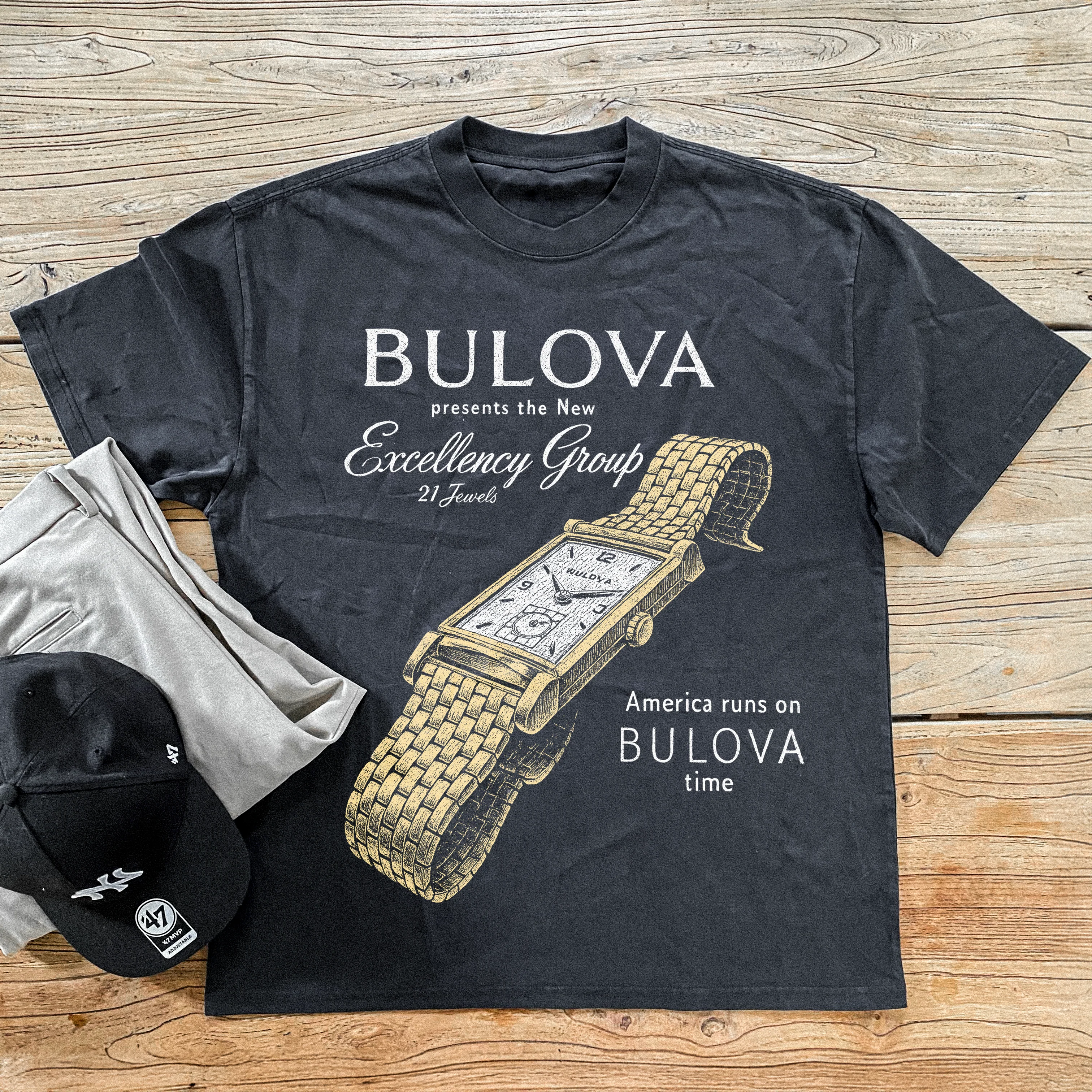 'Bulova Excellency' Black Heavyweight T-Shirt