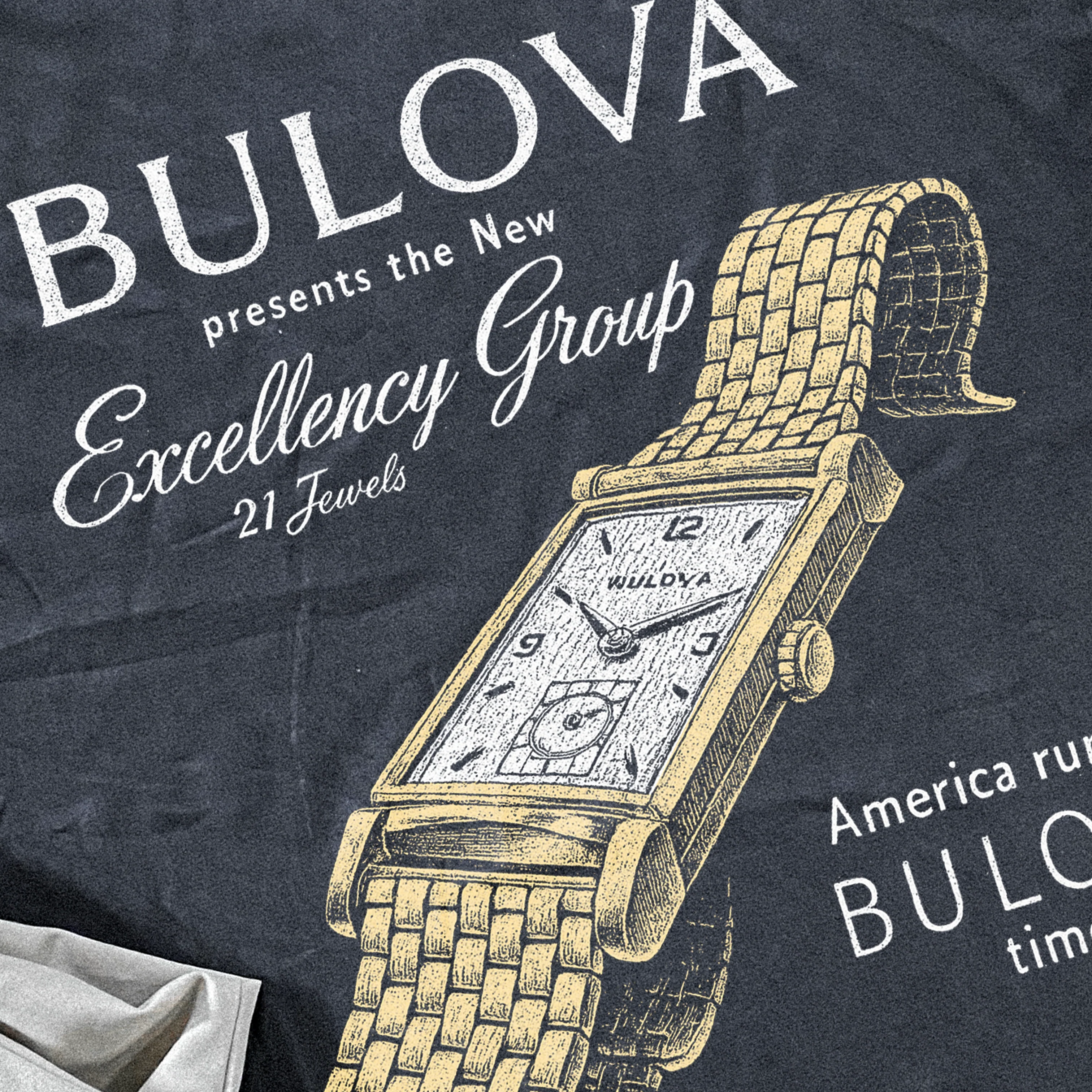 'Bulova Excellency' Black Heavyweight T-Shirt - Image 2