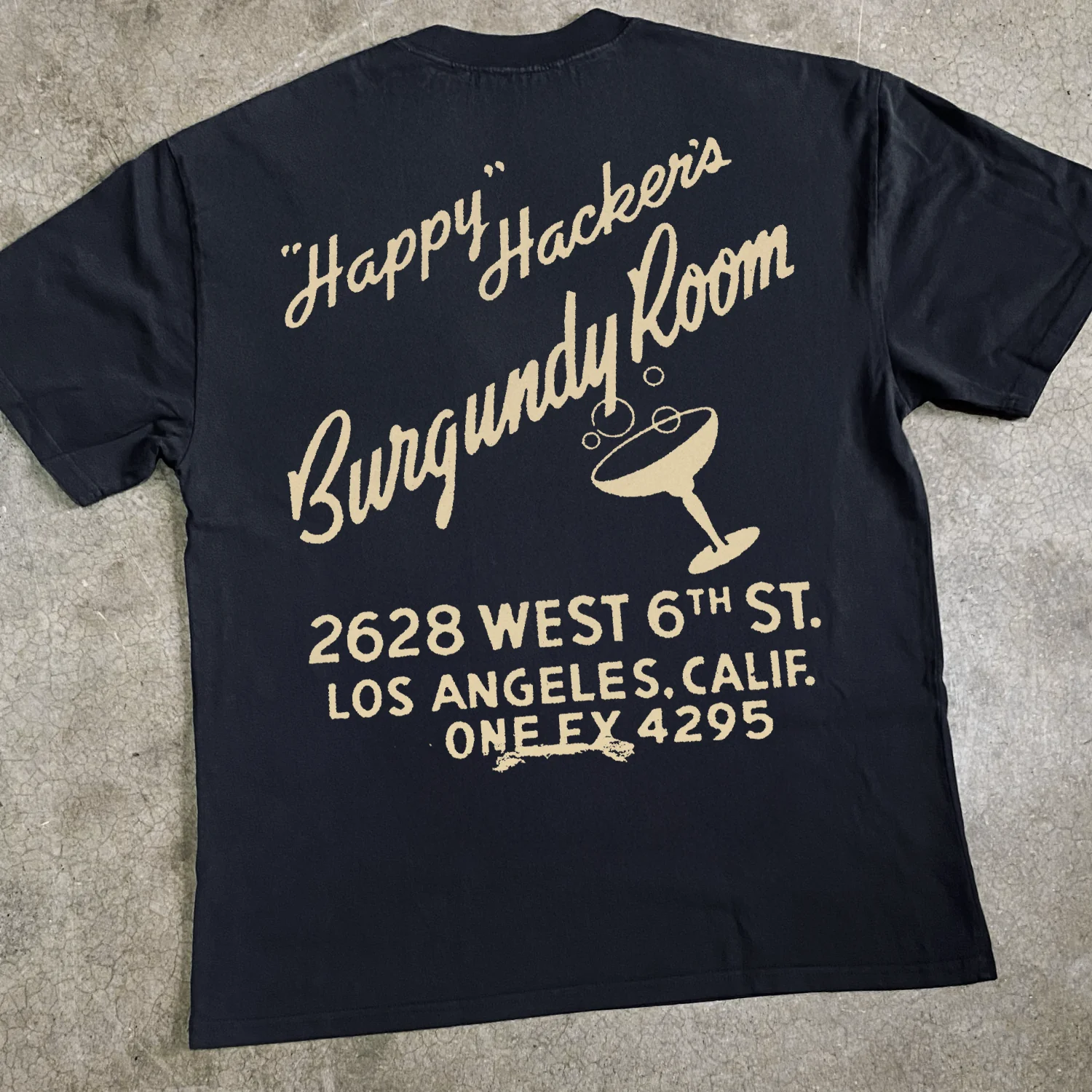 'Burgundy Room' Heavy Faded Black Tee - Image 2