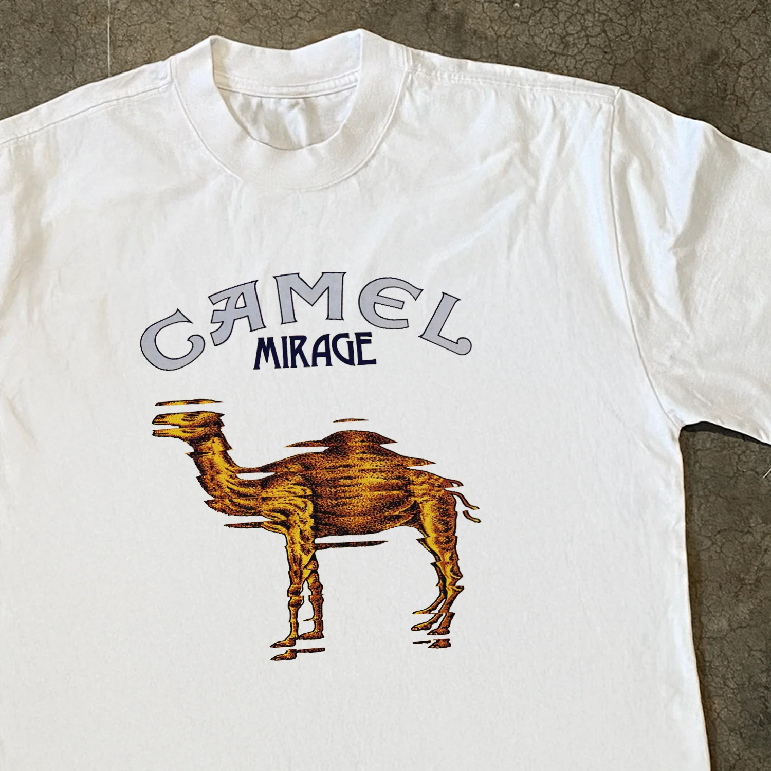 Camel 'Mirage' Faded Heavyweight White Tee - Image 2