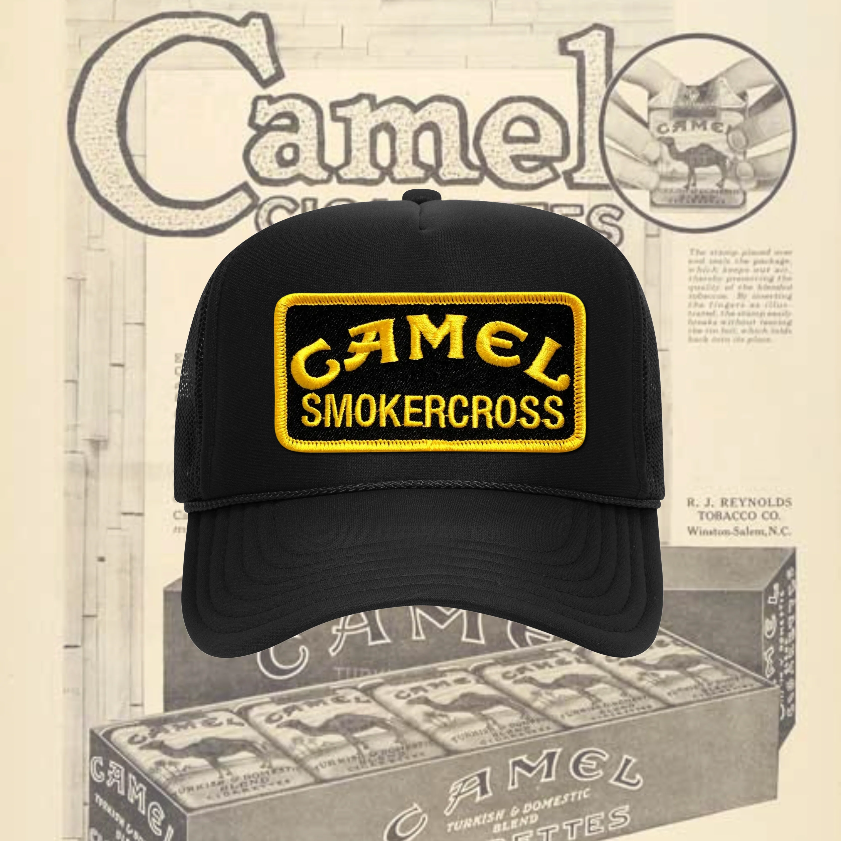 CAMEL SMOKERCROSS PATCH BLACK HAT