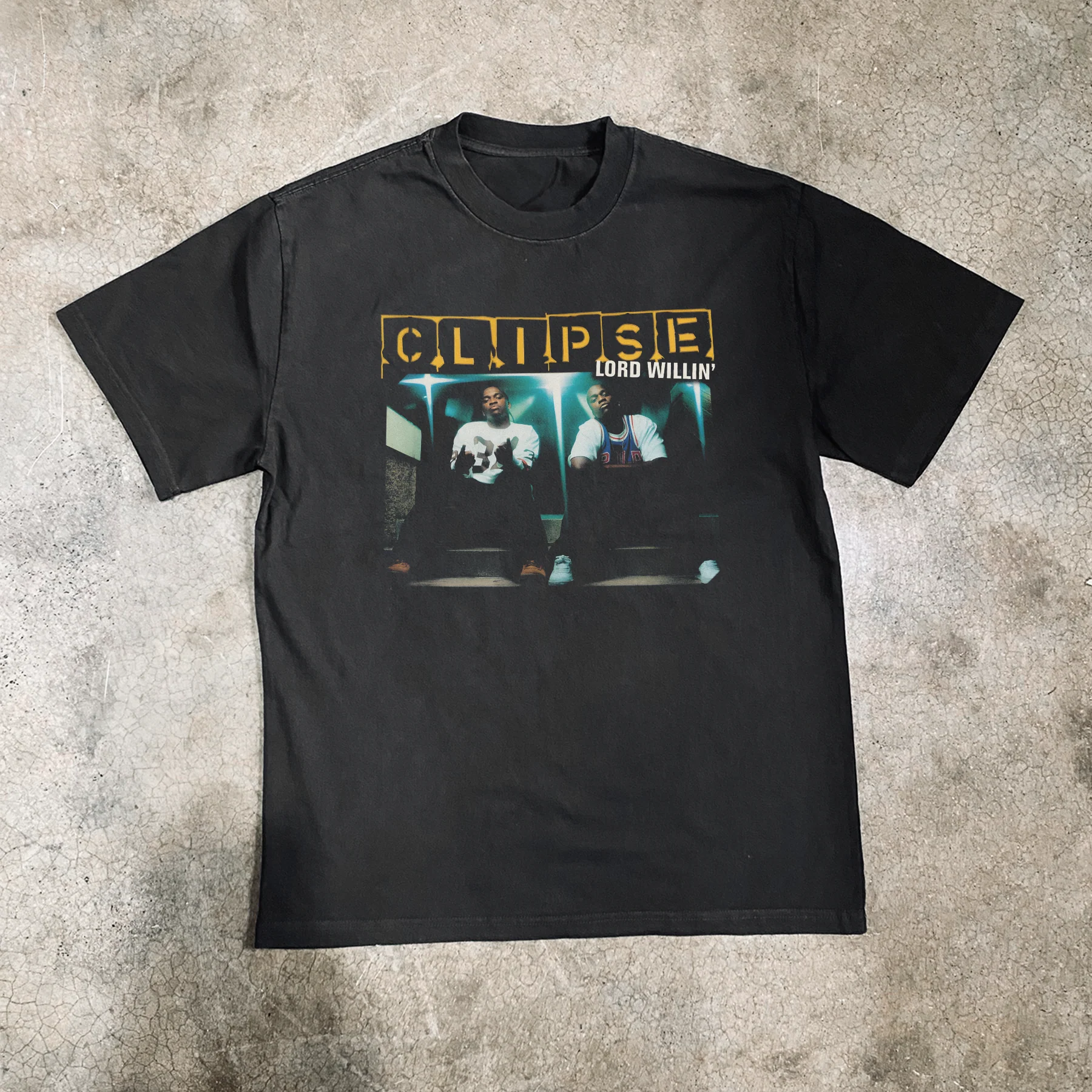 Cl1Pse 'Lord Willin' Black Heavy Faded Tee