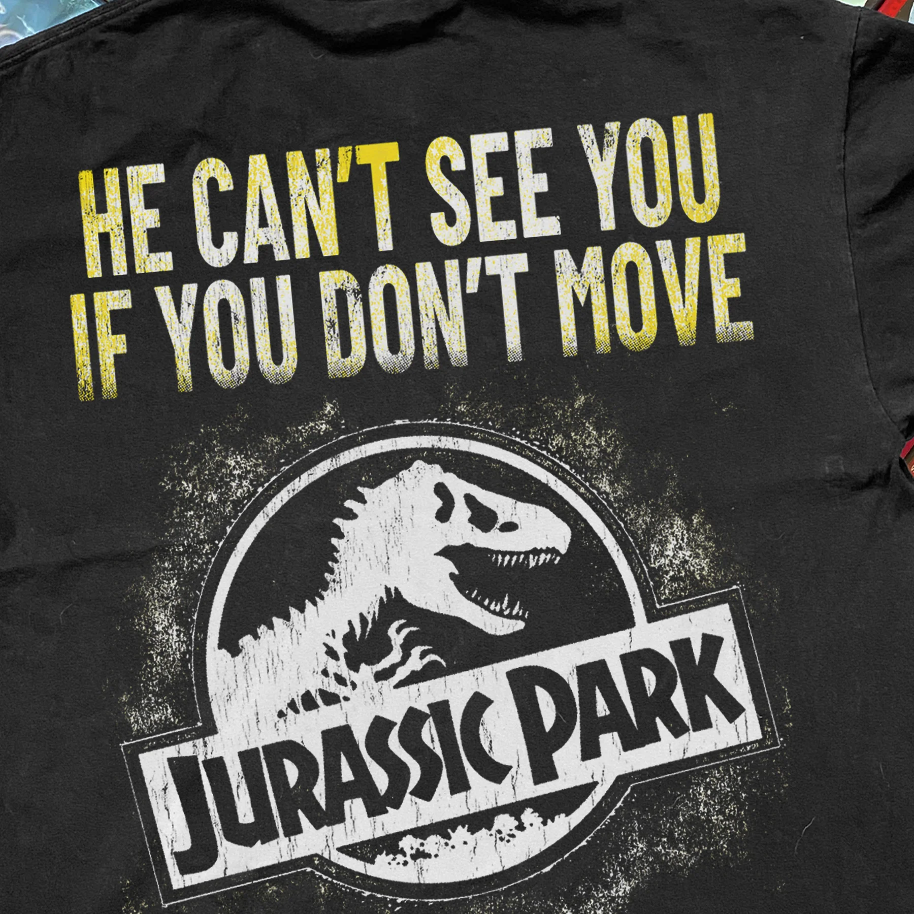 Classic Jurassic Park 'Don't Move' Promo Black T-Shirt - Image 3