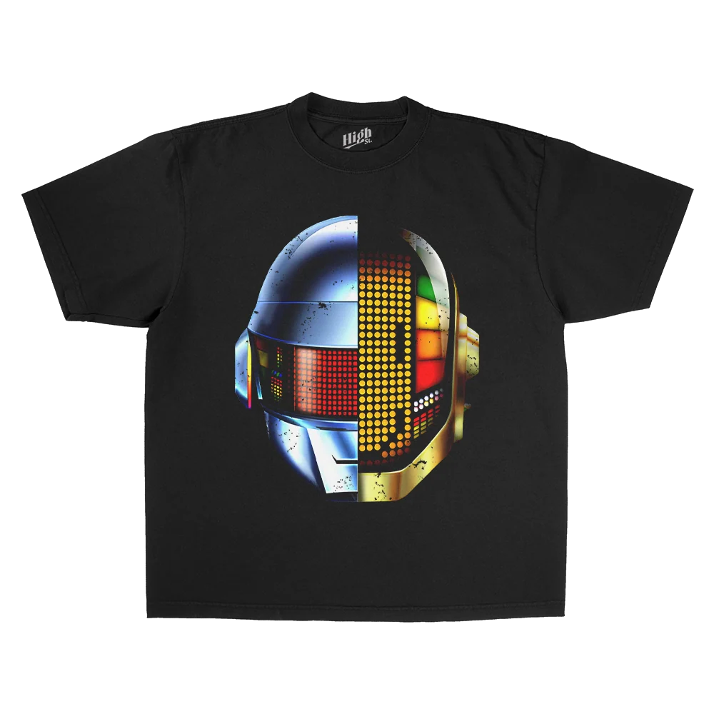 Daft Punk Get Lucky Heavy Weight Black T-Shirt - Image 2
