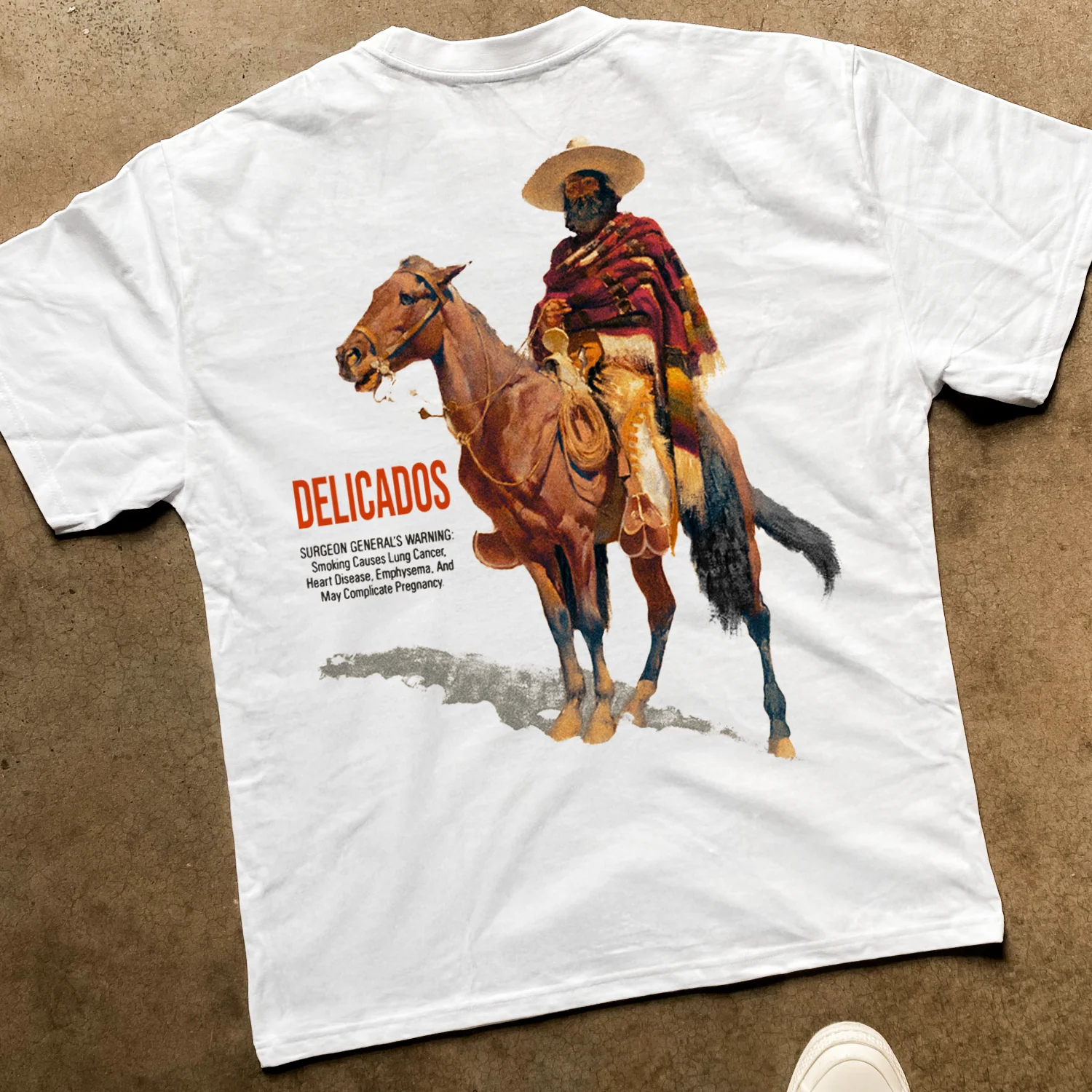 'Delicados Originales' Cigarette Heavy White T-Shirt - Image 2