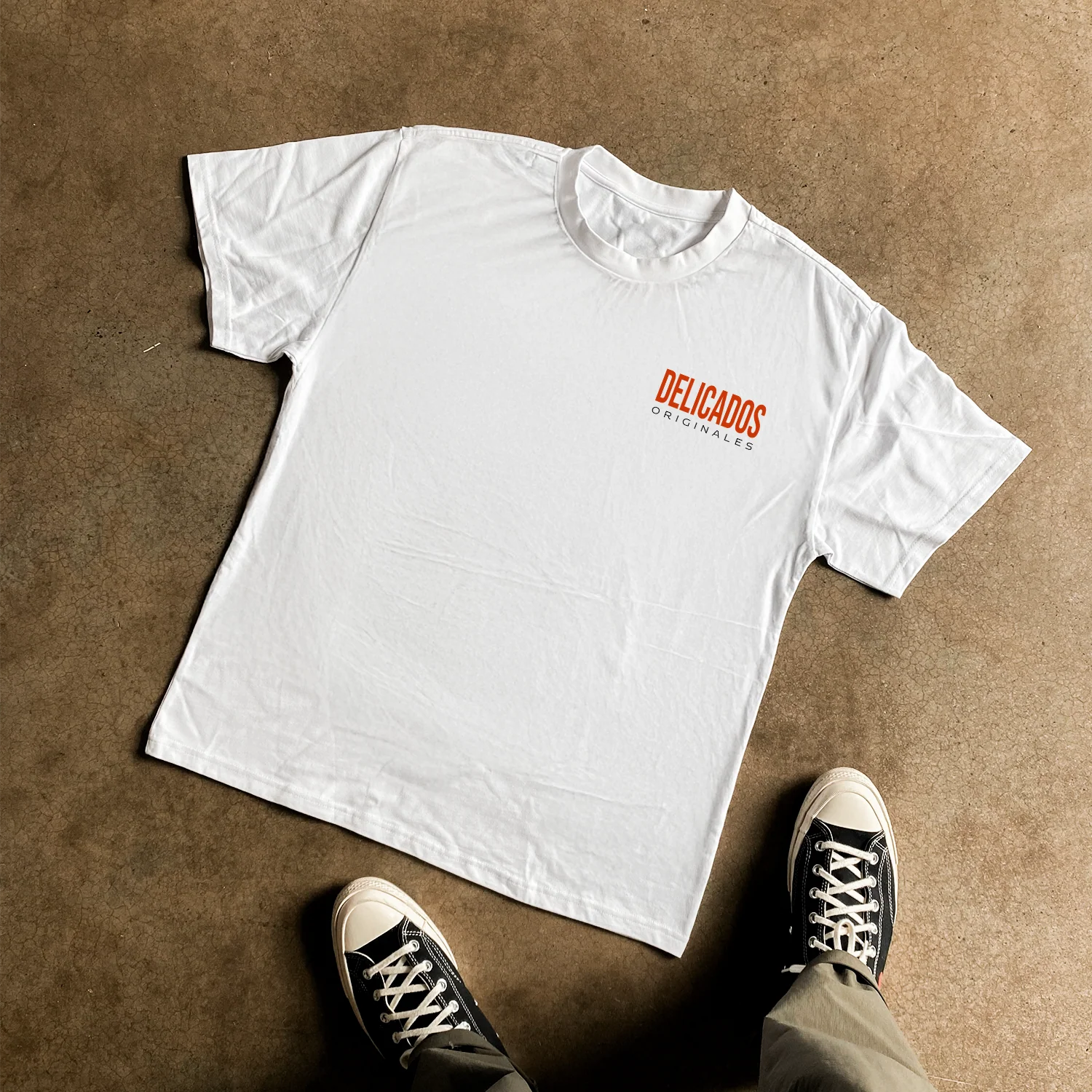 'Delicados Originales' Cigarette Heavy White T-Shirt - Image 3