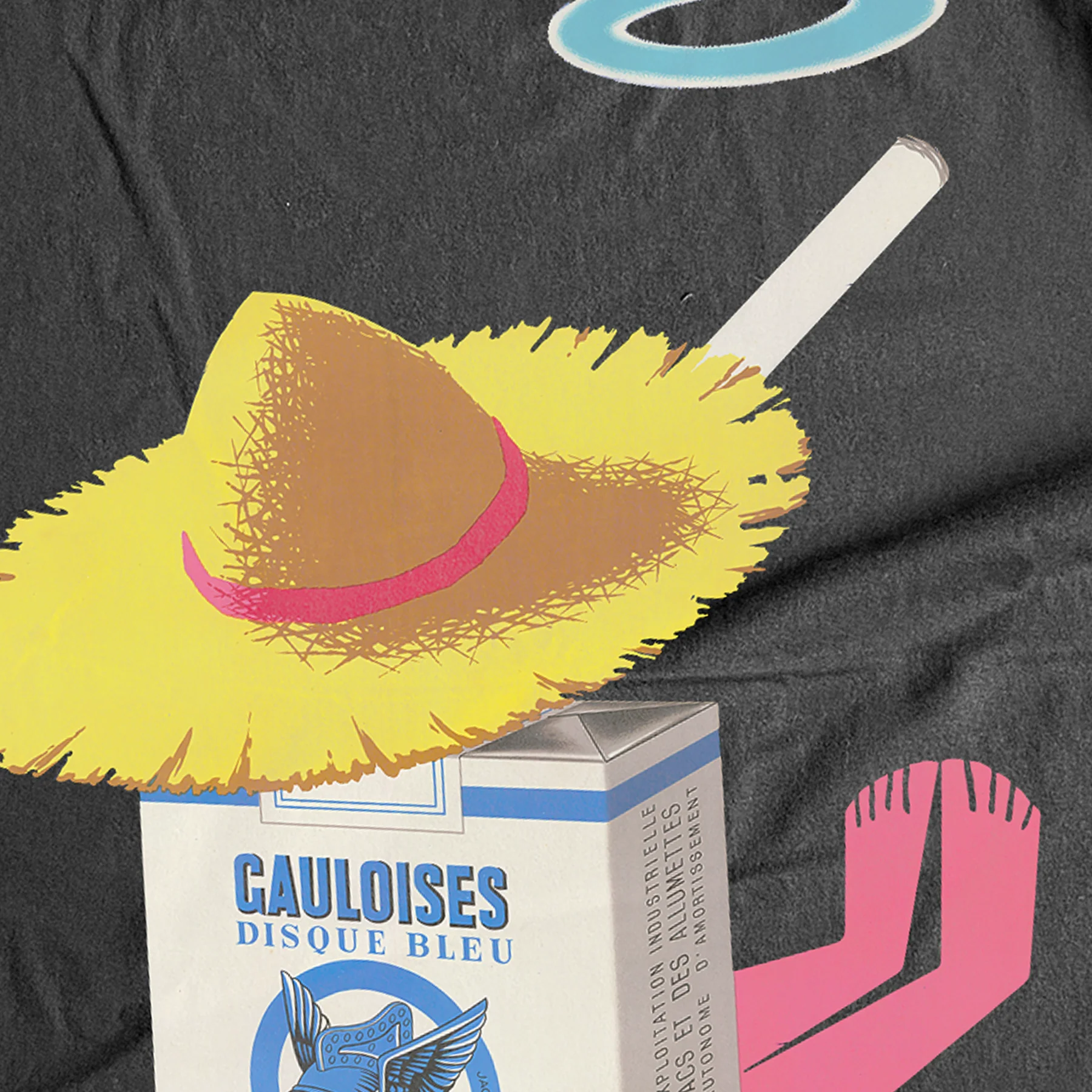 Gauloises Cigarettes 'Siesta' Heavyweight Black T-Shirt - Image 3