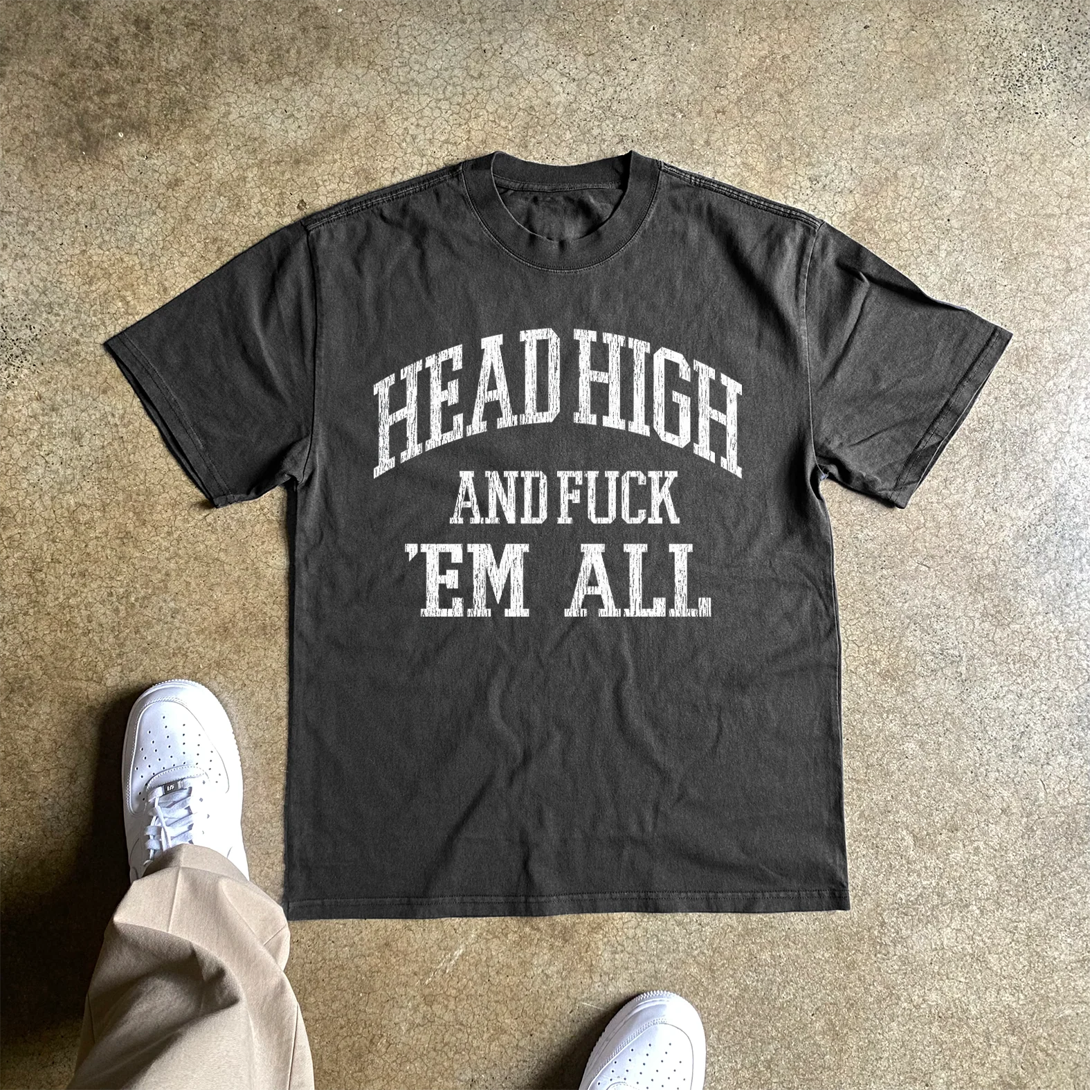 Head high Heavyweight Black Tshirt