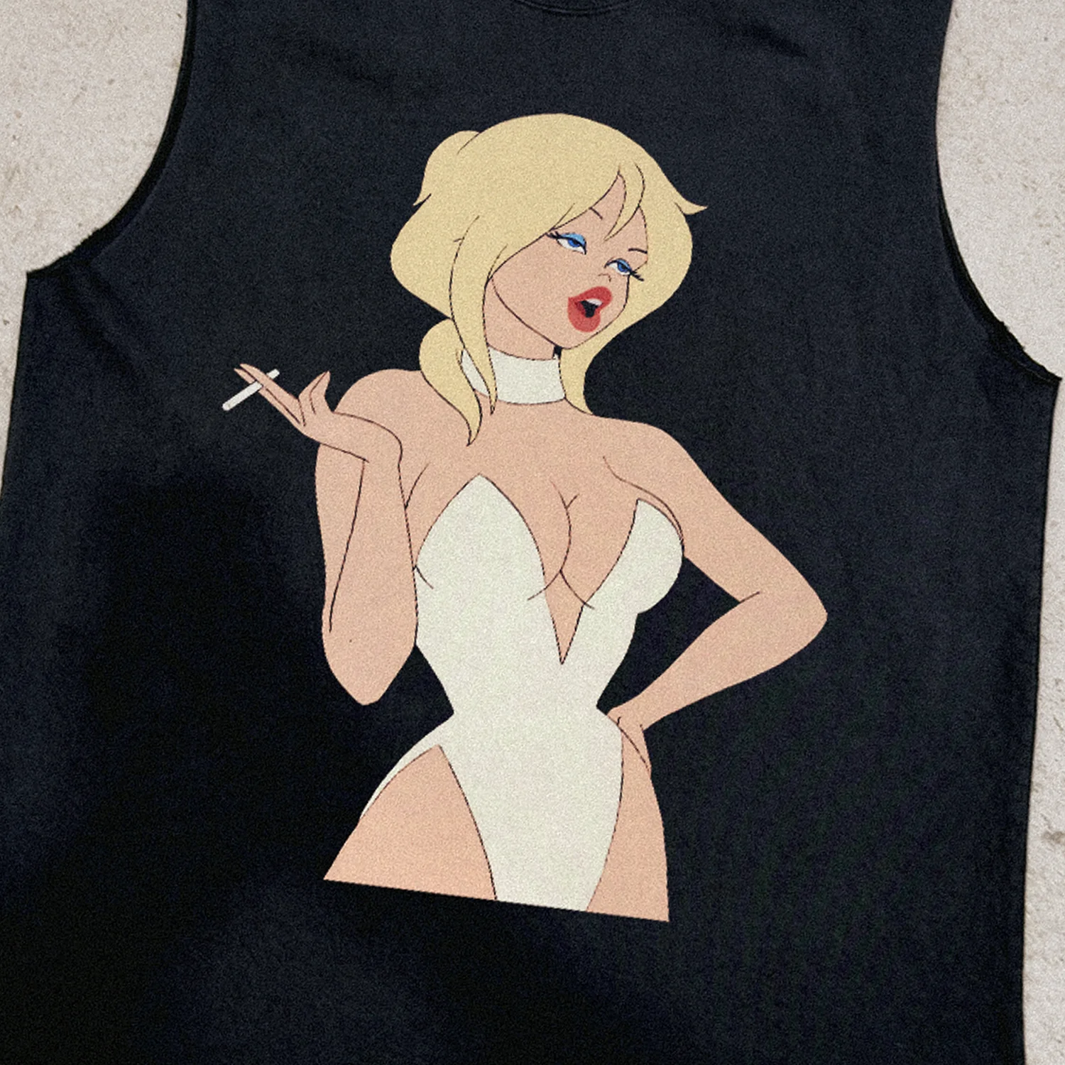 'Holli Would' Heavyweight Black Cut-Off Tee - Image 2