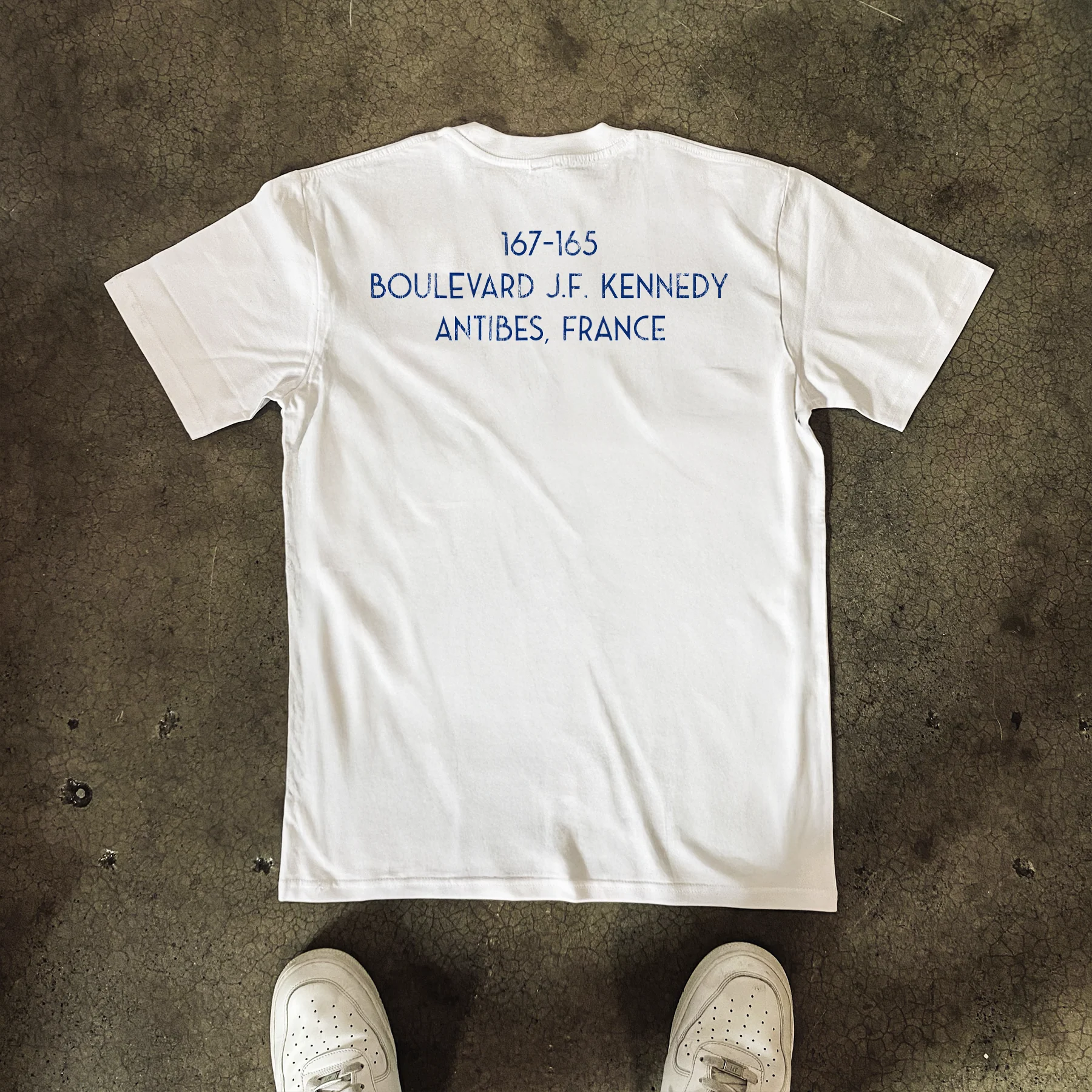 'Hotel Du Cap' Jfk Aged Print Heavy White Tee - Image 3