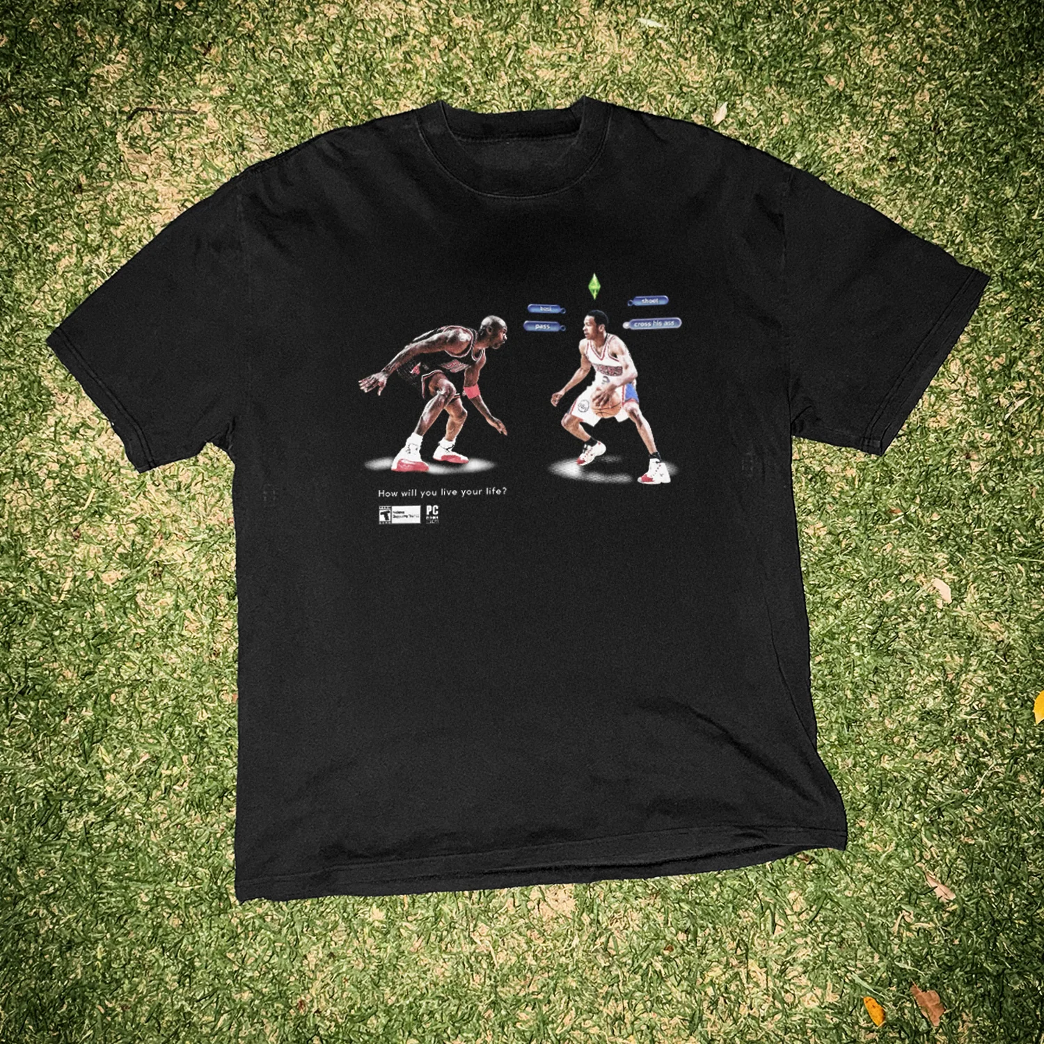 Iverson x Jordan Sims 'Live Your Life' Heavy Faded Black Tee - Image 2