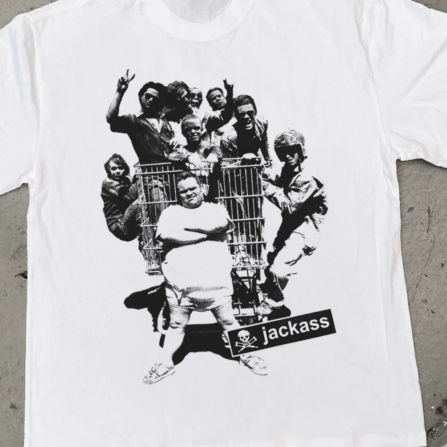 Jackass 'Trolley' Heavy Faded White Tee - Image 2