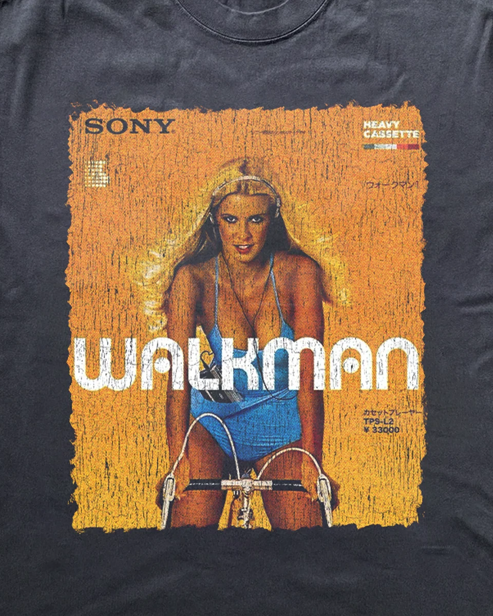 Japanese Walkman Heavyweight Black Tee - Image 2