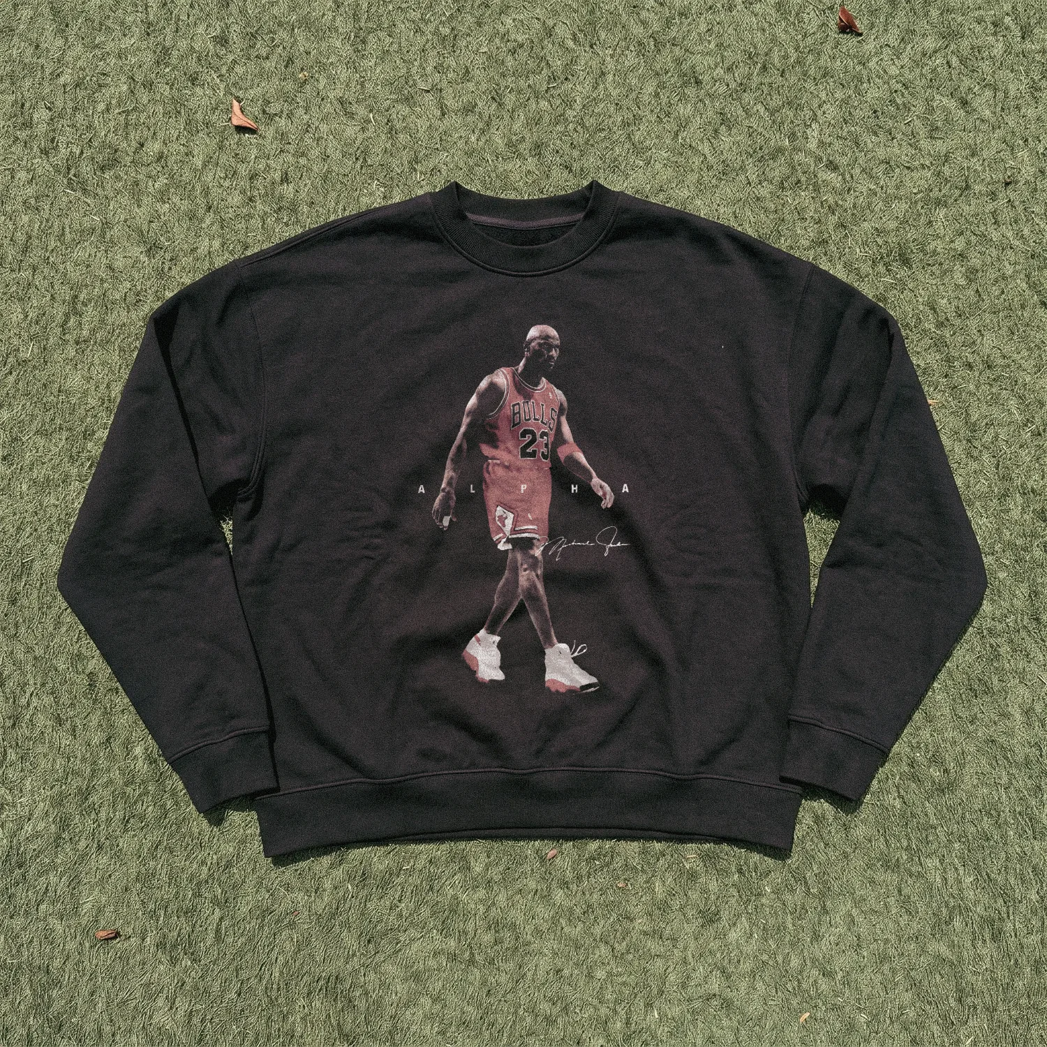 Jordan 'Alpha' Heavyweight Black Crewneck