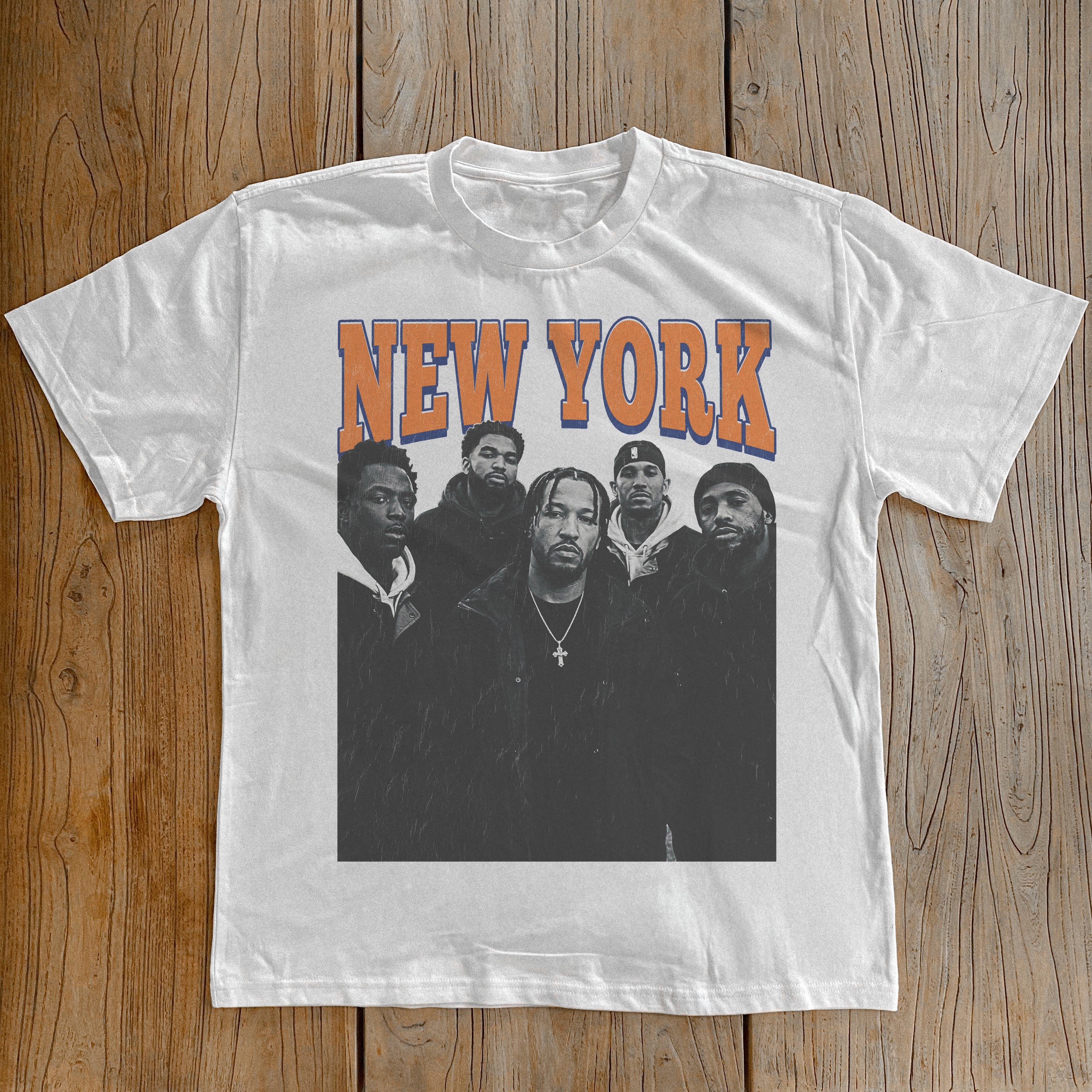 Knicks Starting Line Up Heavyweight White T-Shirt