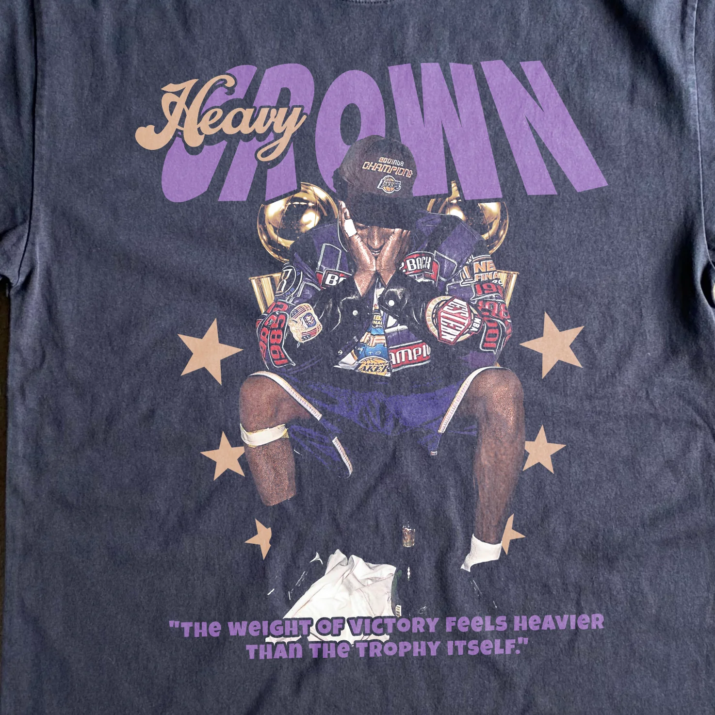 Kobe - Heavy Crown Heavyweight Black T-Shirt - Image 2