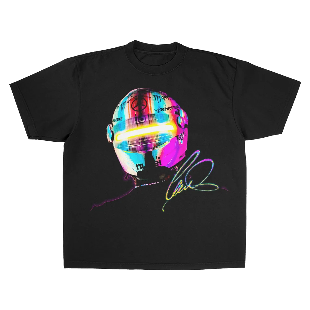 Lewis Hamilton Rainbow Heavy Weight Black T-Shirt - Image 2