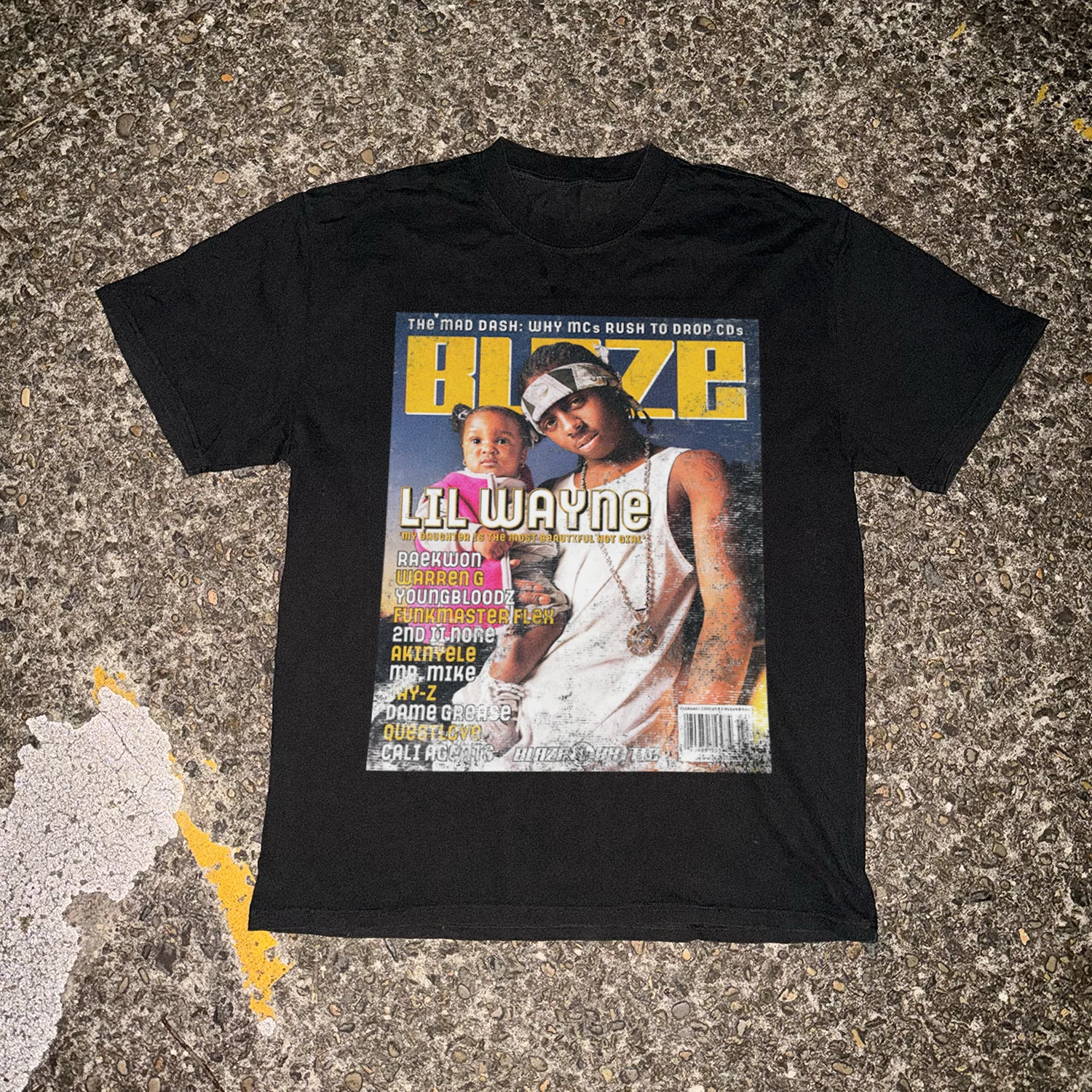 Lil Wayne Feb 2000 'Blaze' Magazine Cover Heavyweight Black T-Shirt