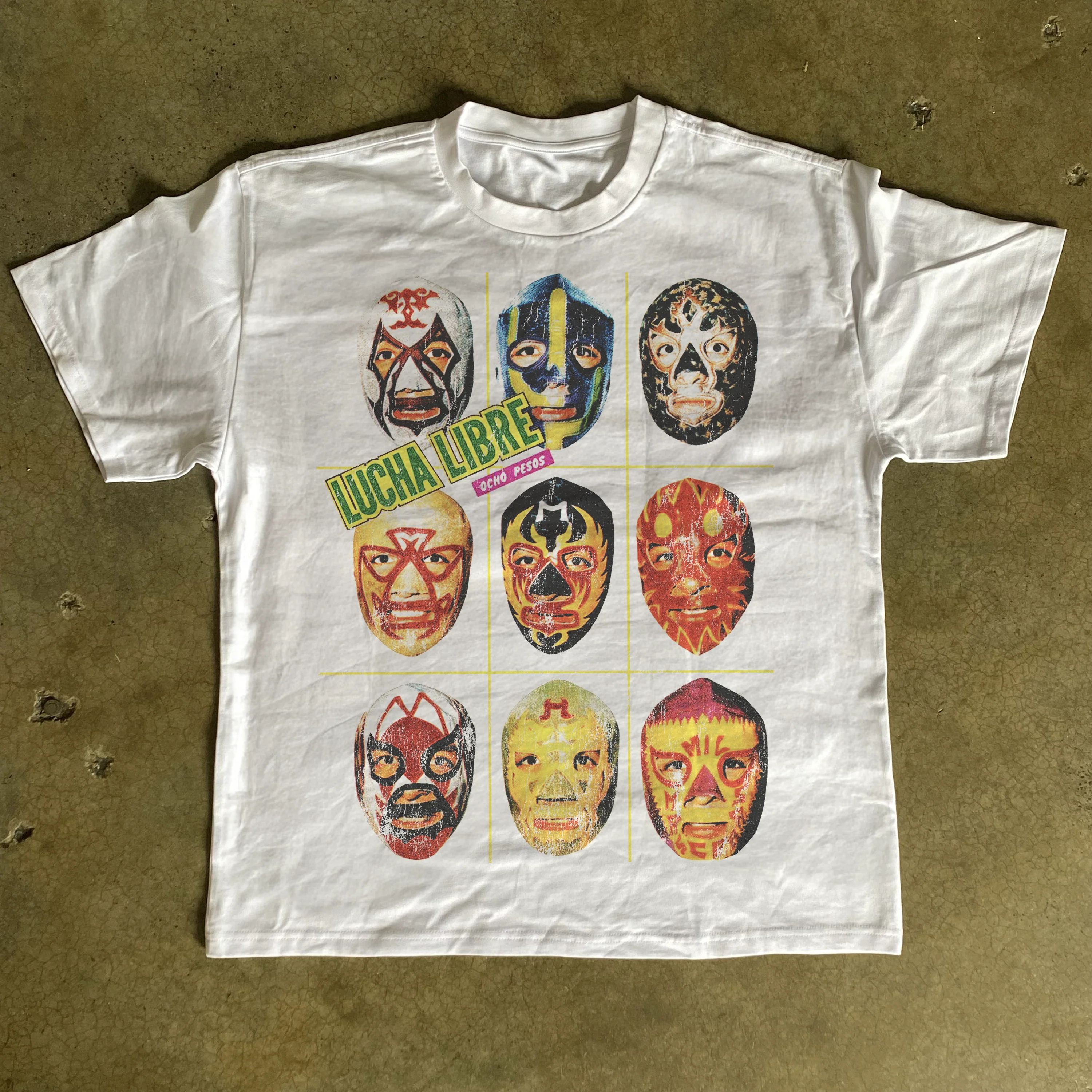 Lucha Libre Heavyweight White T-Shirt