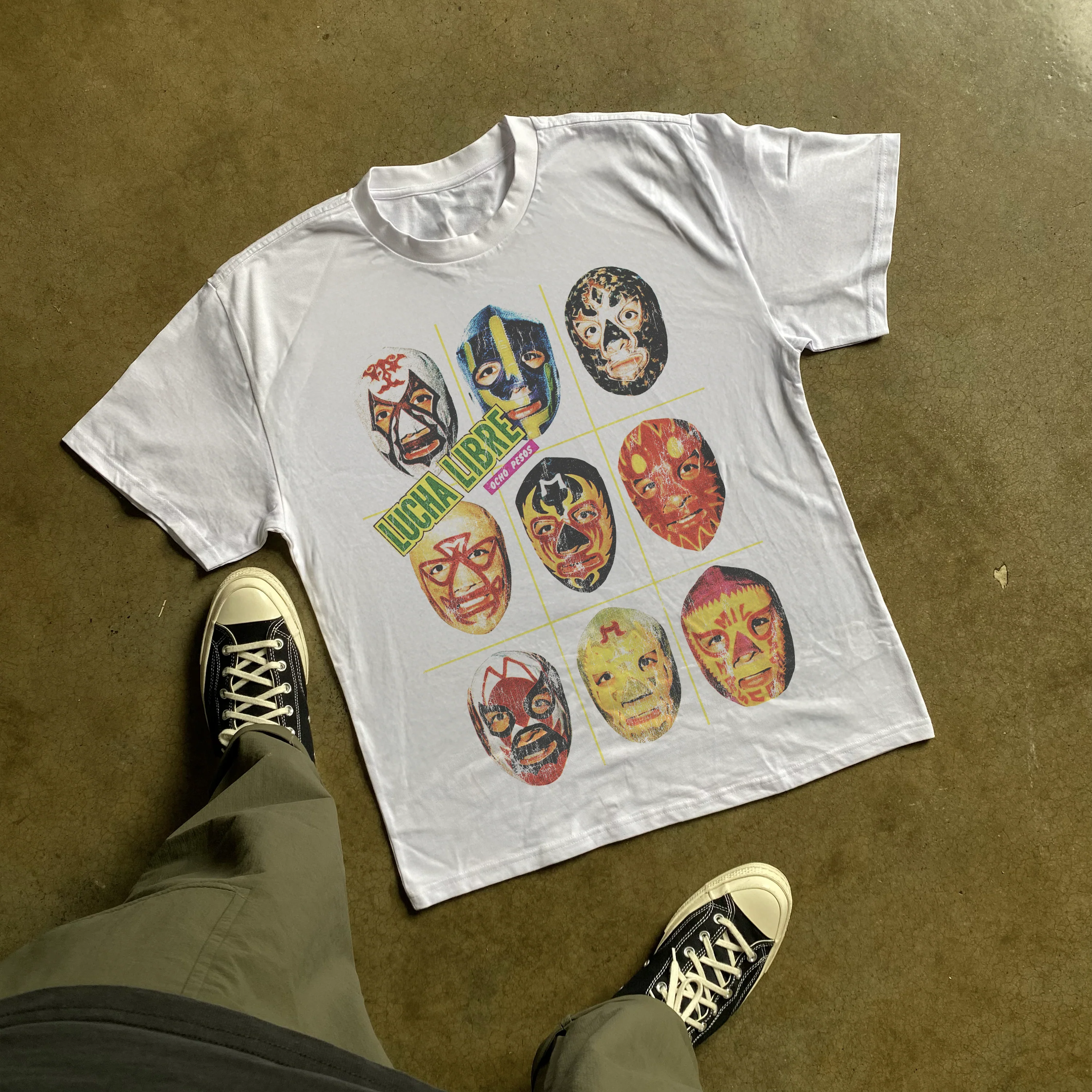 Lucha Libre Heavyweight White T-Shirt - Image 2