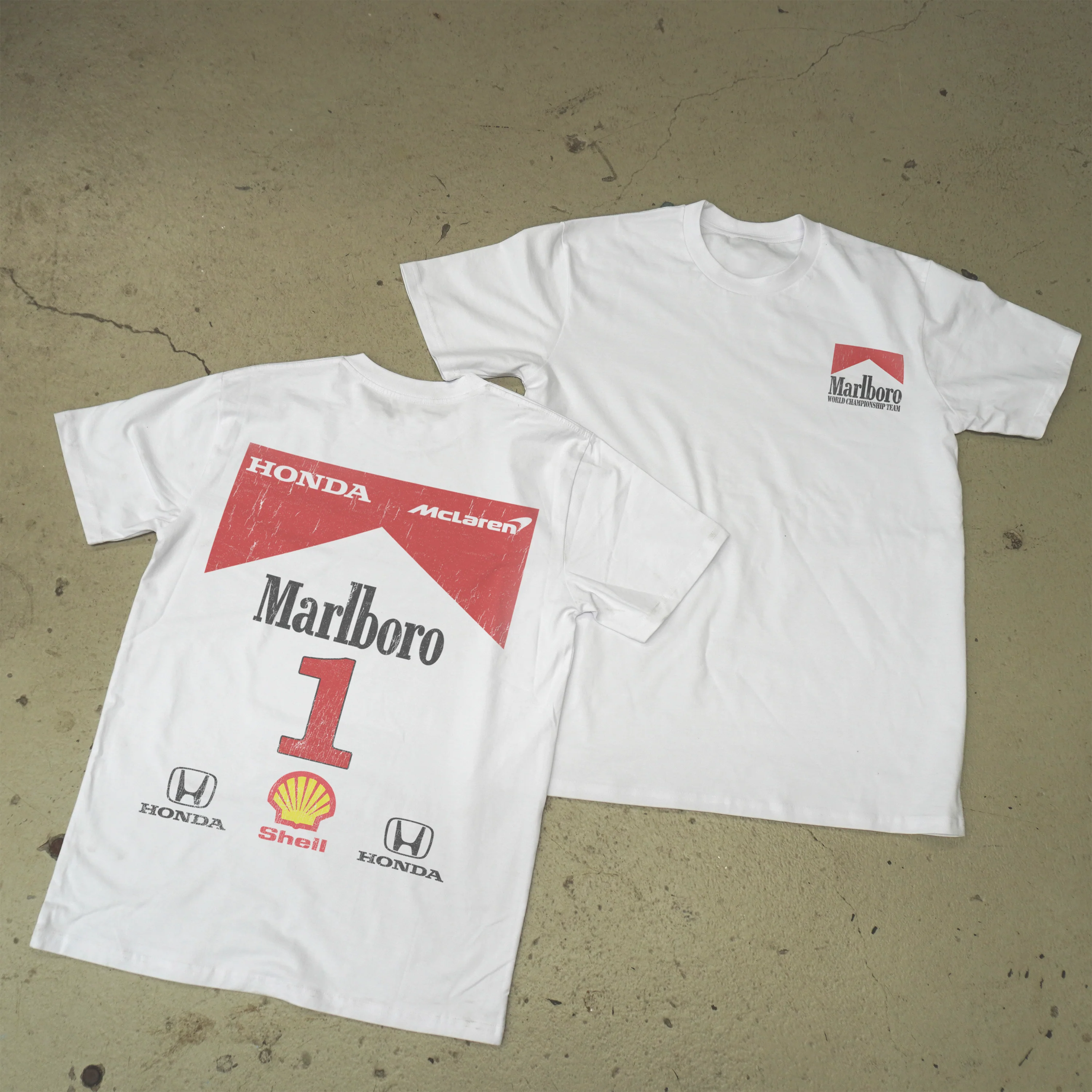 Mclaren-Honda Mp4/4 Team White Heavy Weight Tee