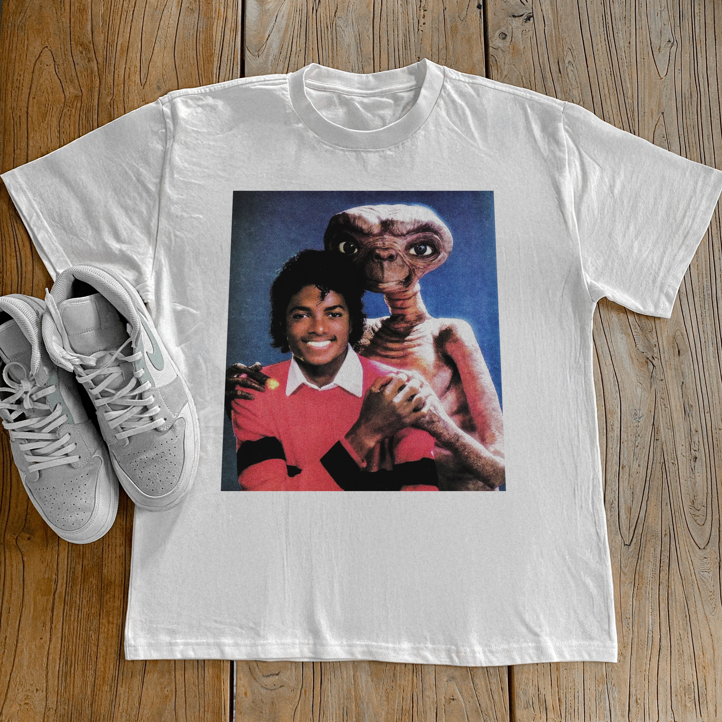 90S 'Micheal And Et' Heavyweight White T-Shirt