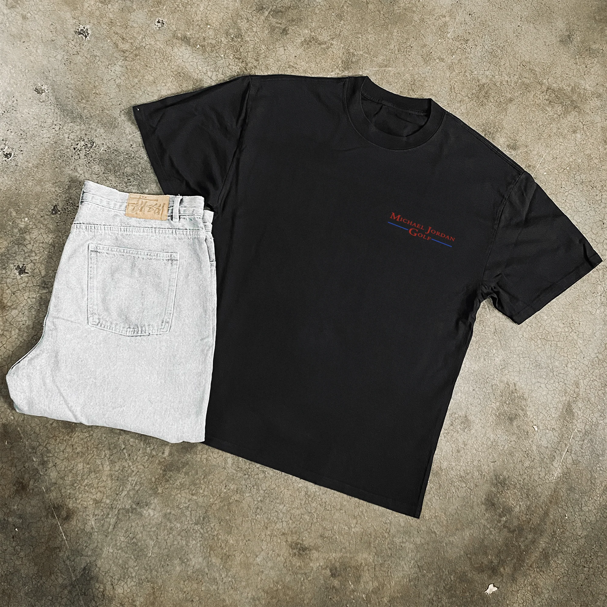 Mj Golf Heavyweight Black Tshirt
