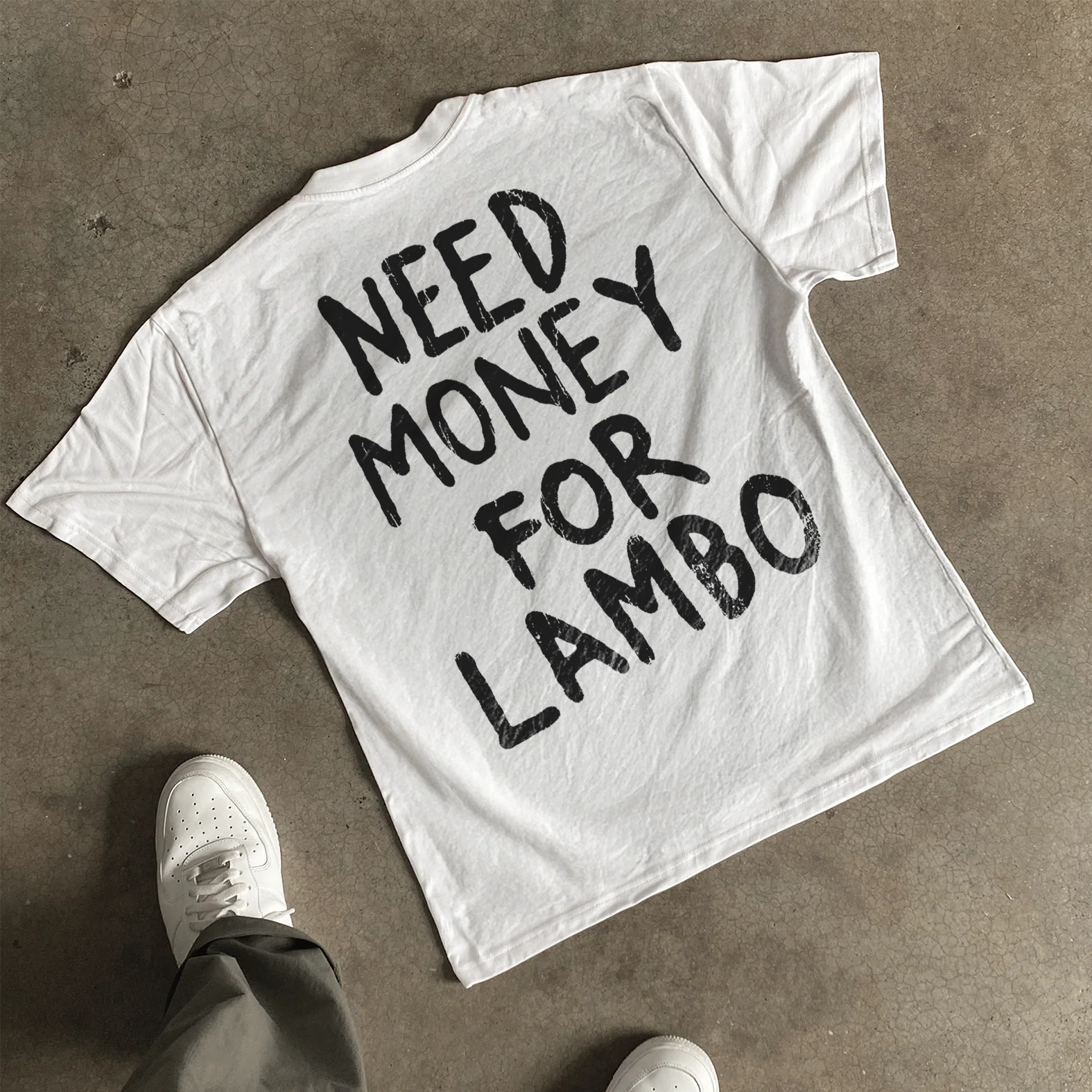 Need Money for Lambo  Heavyweight White Tshirt - Image 2