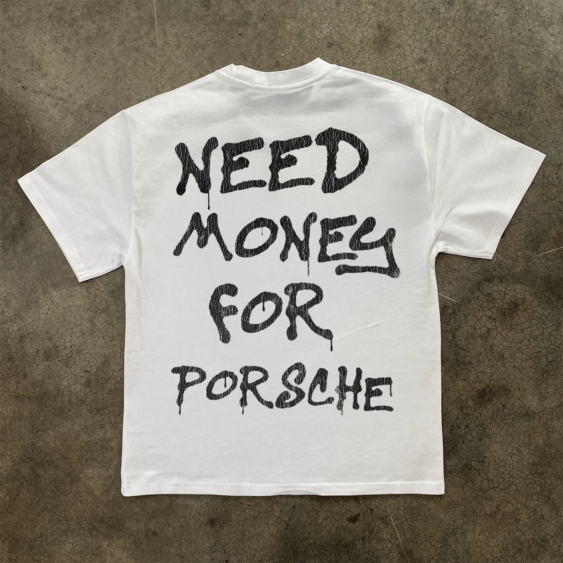 Need Money For Porsche White Heavy Weight Tee - Image 3