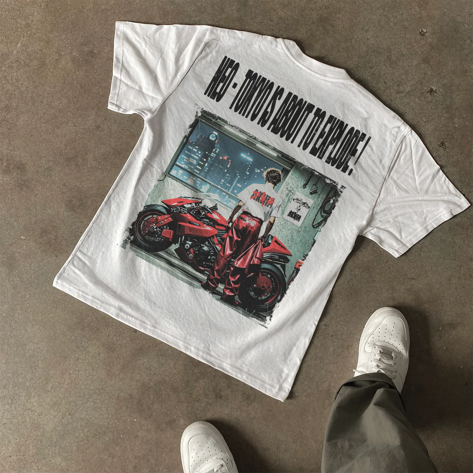 Neo Tokyo Heavyweight White Tshirt - Image 2