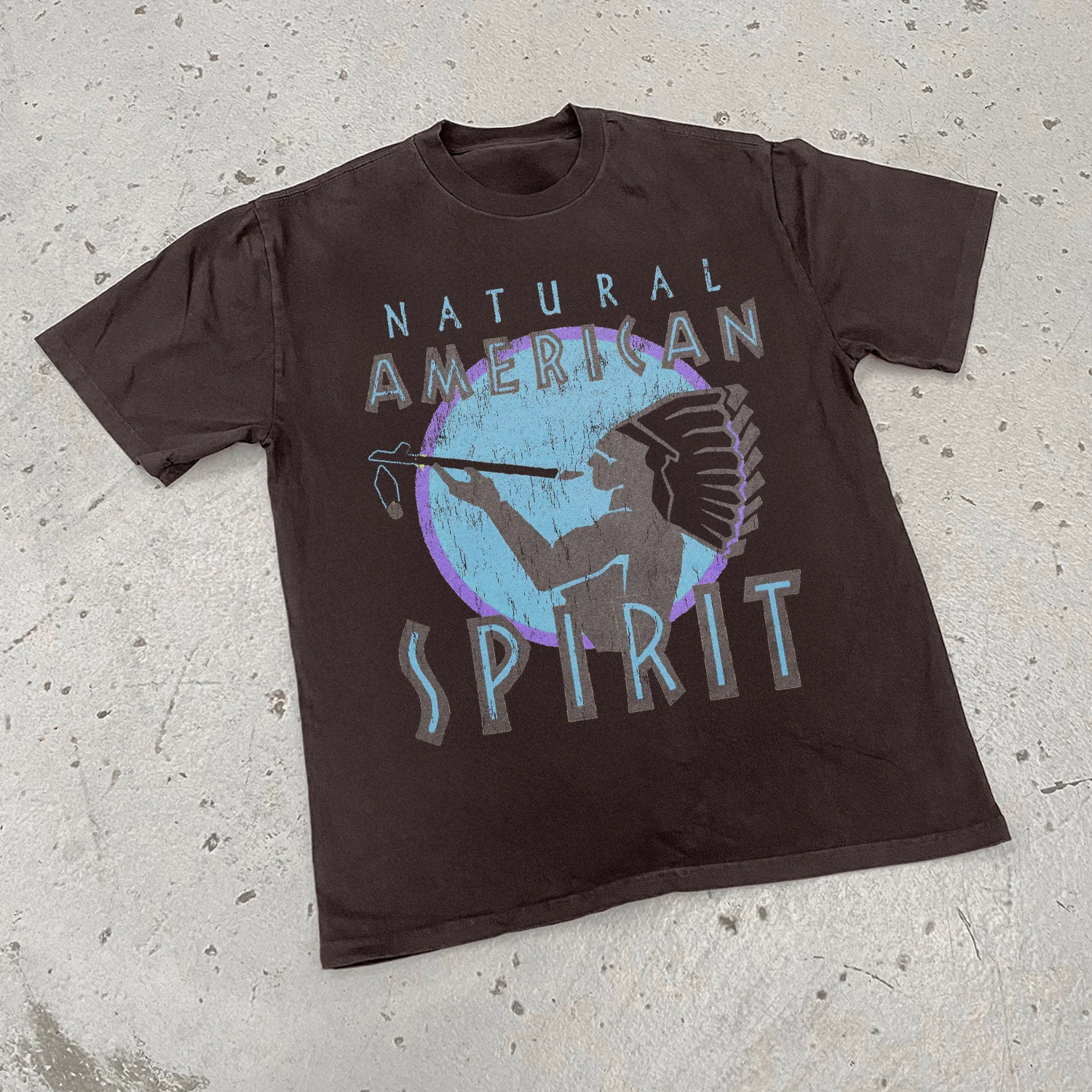 'Natural American Spirit' Choc Heavy Weight Tshirt