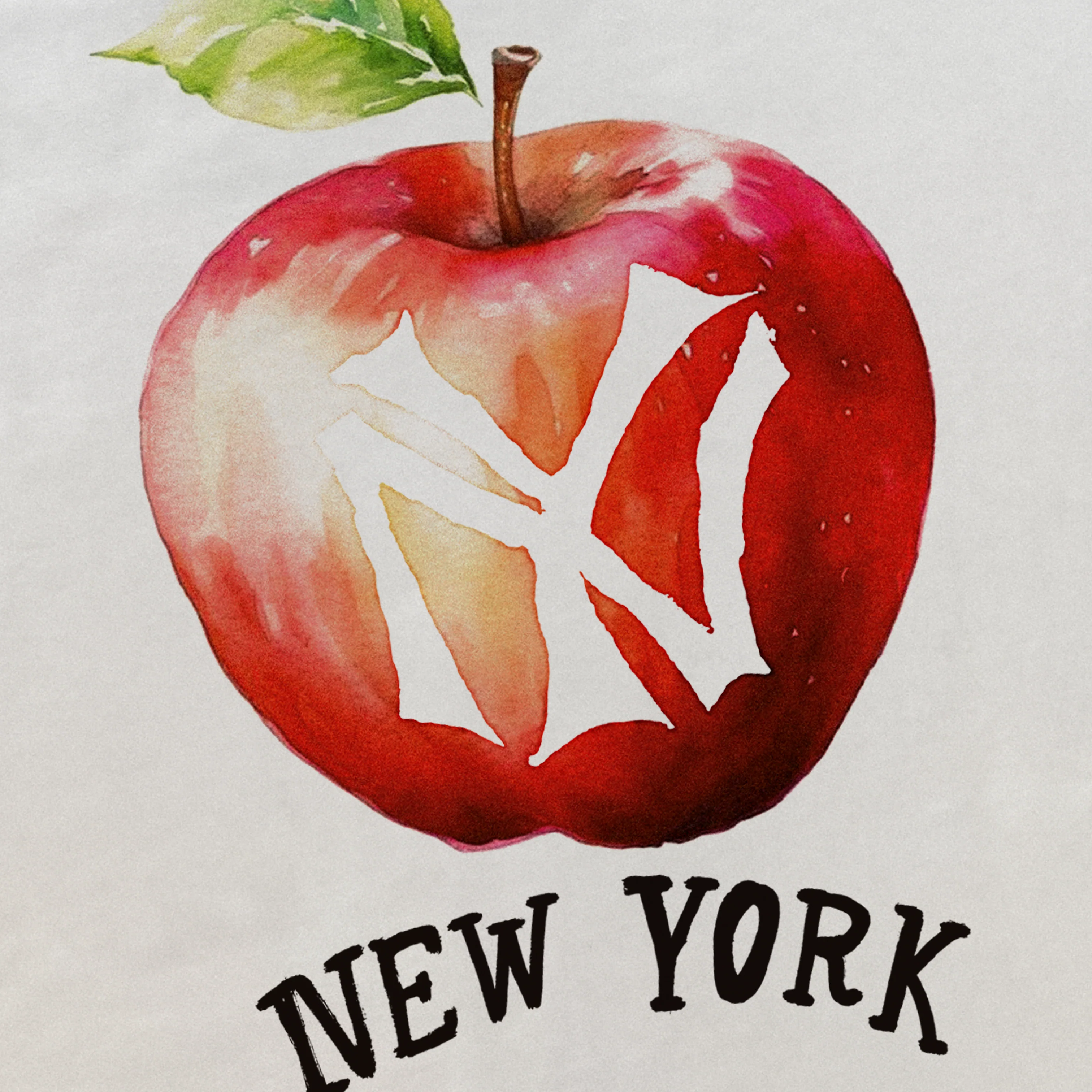 Ny 'Big Apple' Heavyweight White T-Shirt - Image 2
