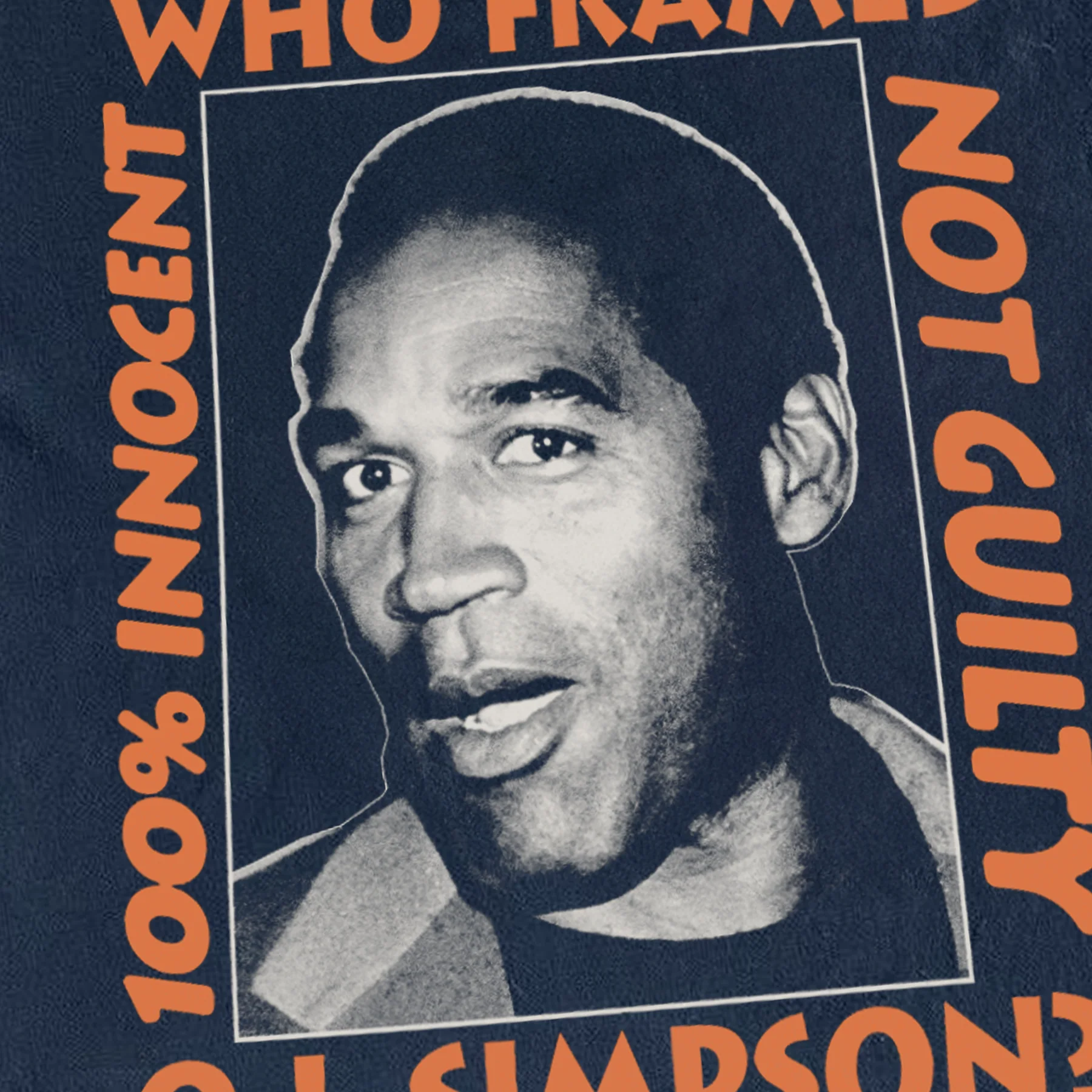 Rare Vintage Oj Simpson 'Who Framed Oj' 1995 Heavyweight Black T-Shirt - Image 2