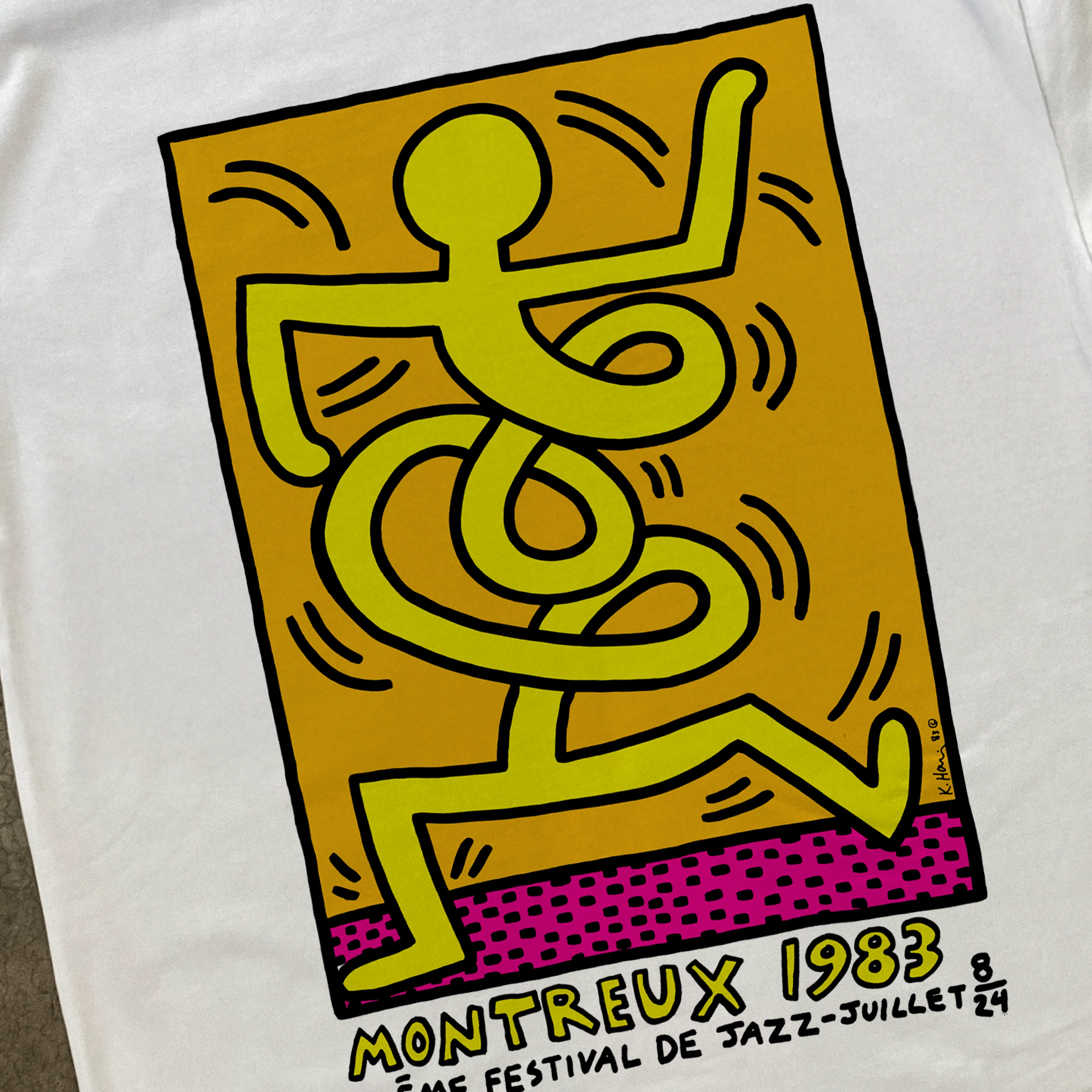 Retro 1983 'K. Haring' Montreux Heavyweight White T-Shirt - Image 2