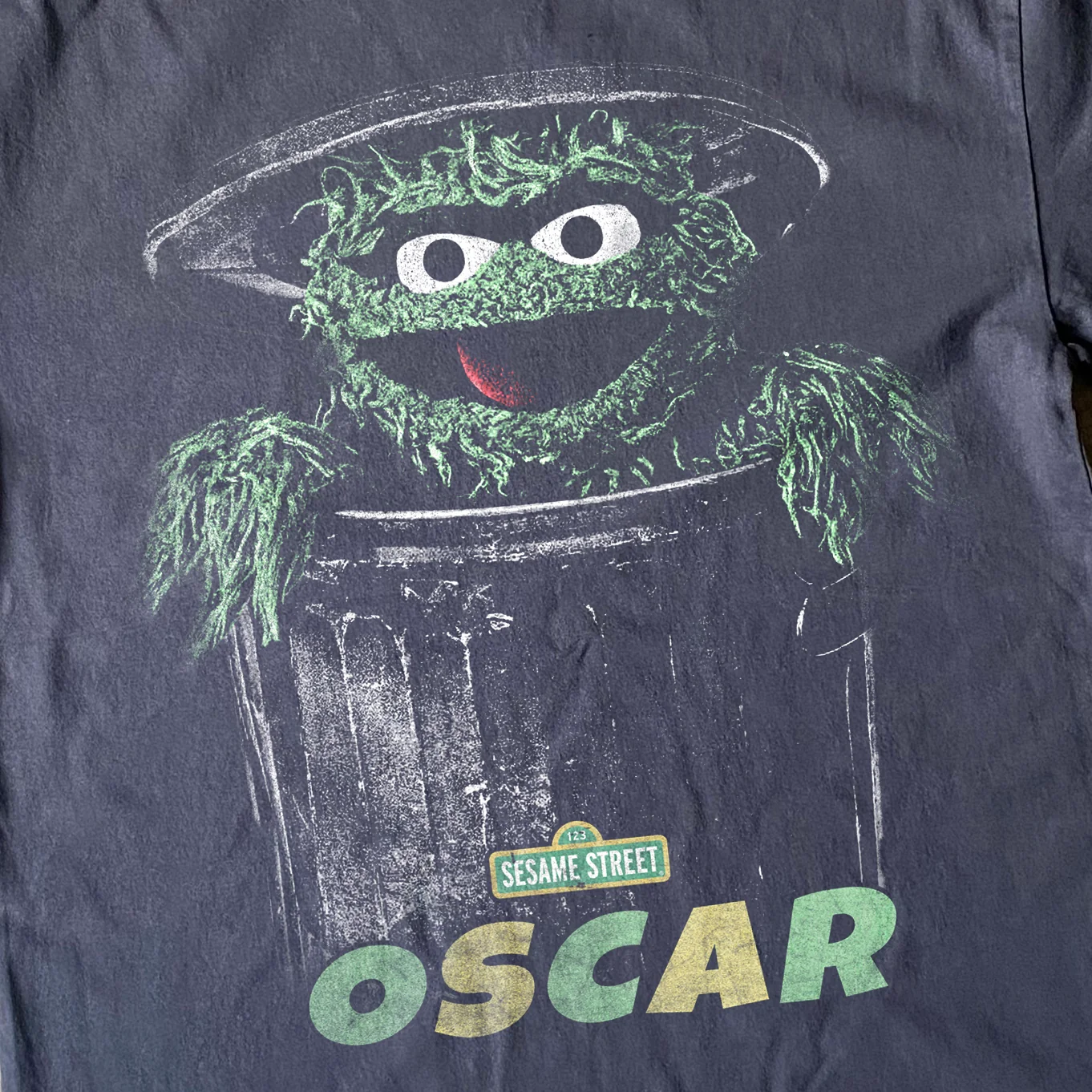 Sesame Street Oscar The Grouch Heavyweight Black T-Shirt - Image 2
