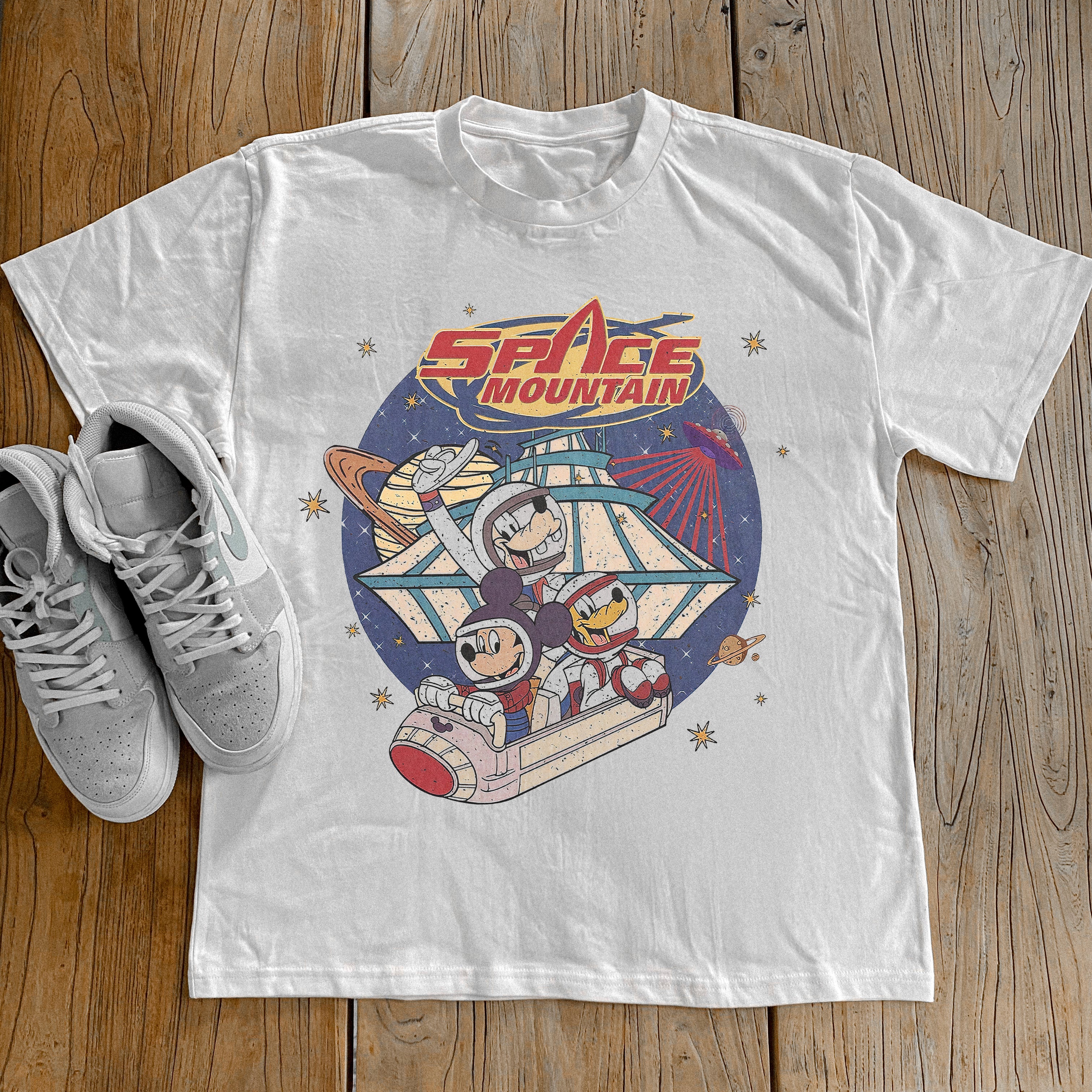 Space Mountain White Heavyweight White T-Shirt