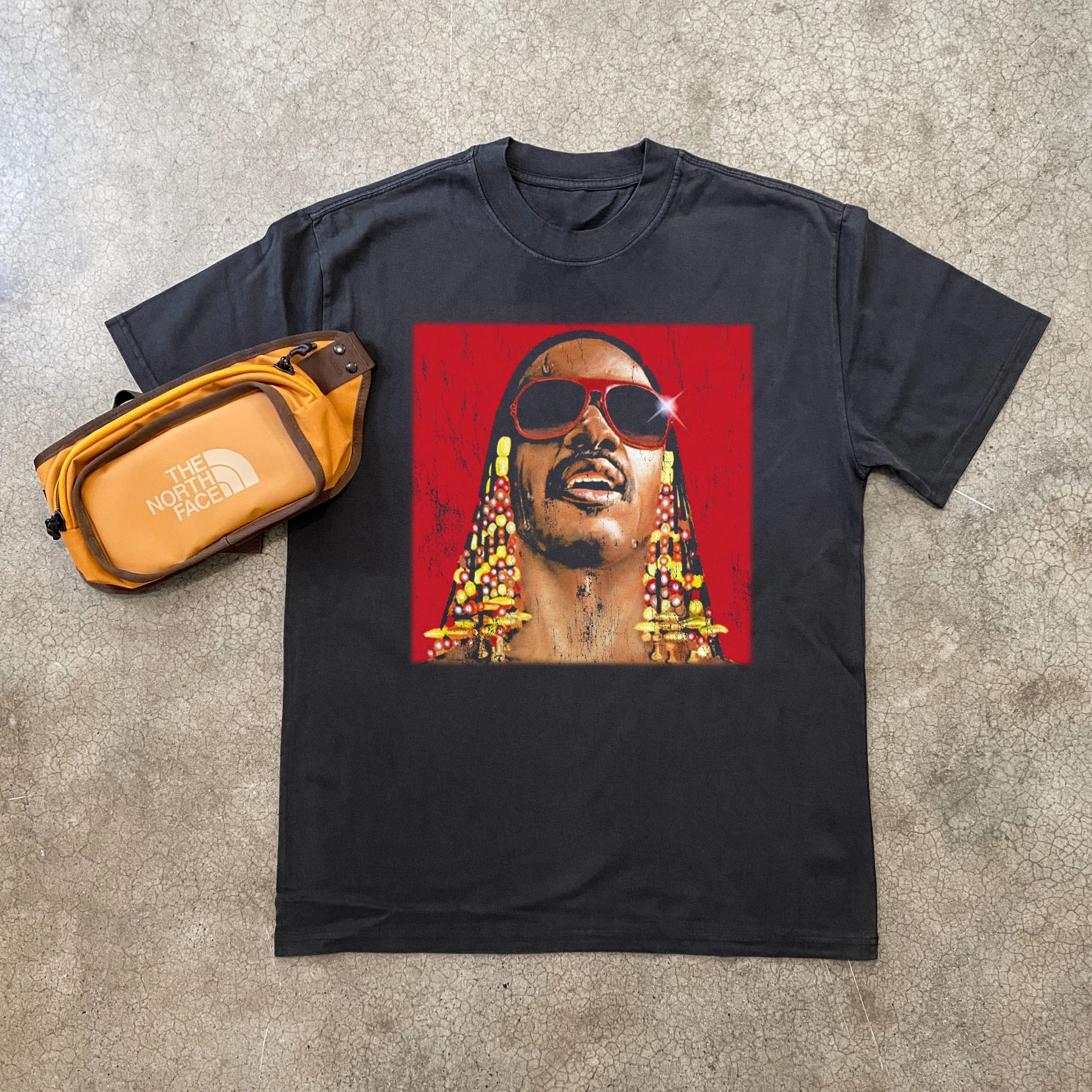 Stevie Wonder Vintage 80S Heavyweight Black T-Shirt - Image 2