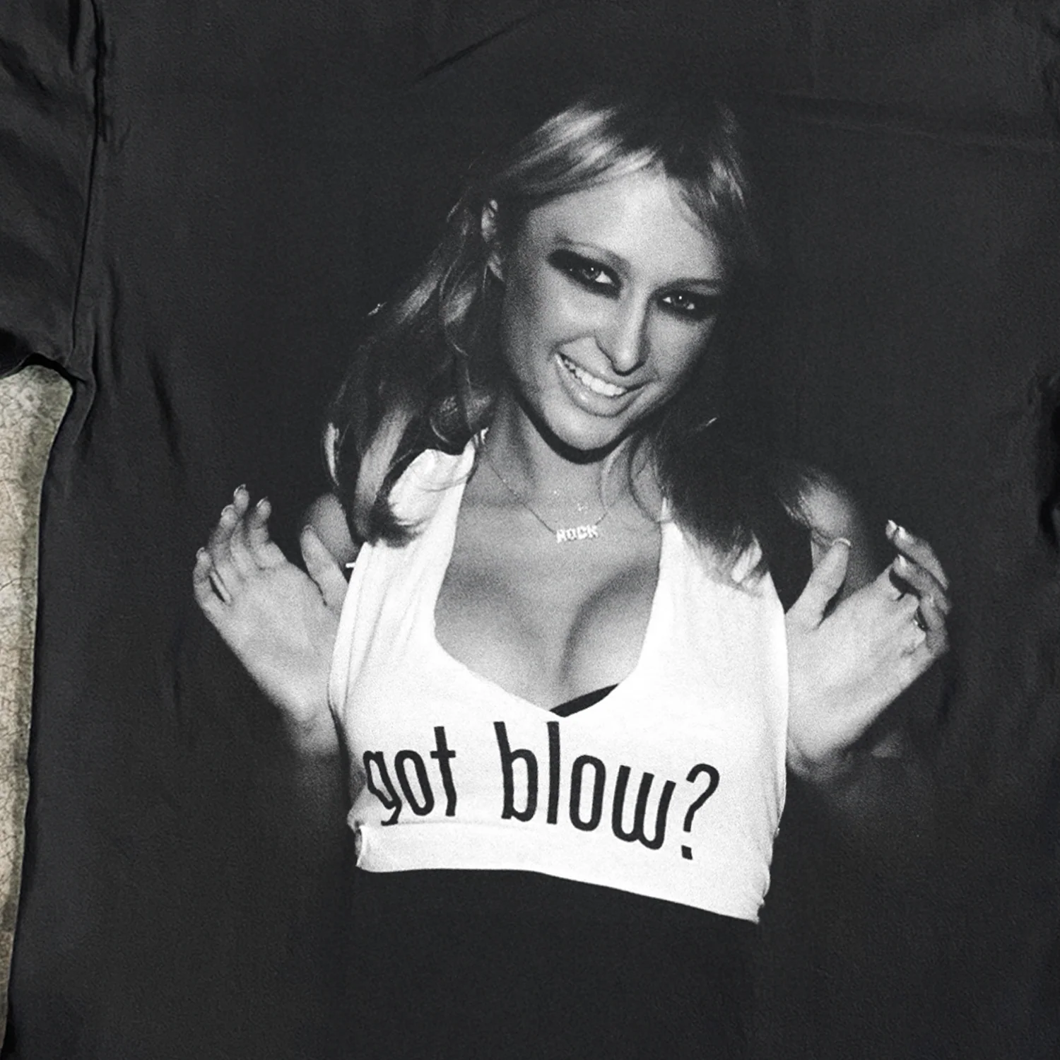 Y2K 'Got Blow?' Heavy Faded Black Tee - Image 2